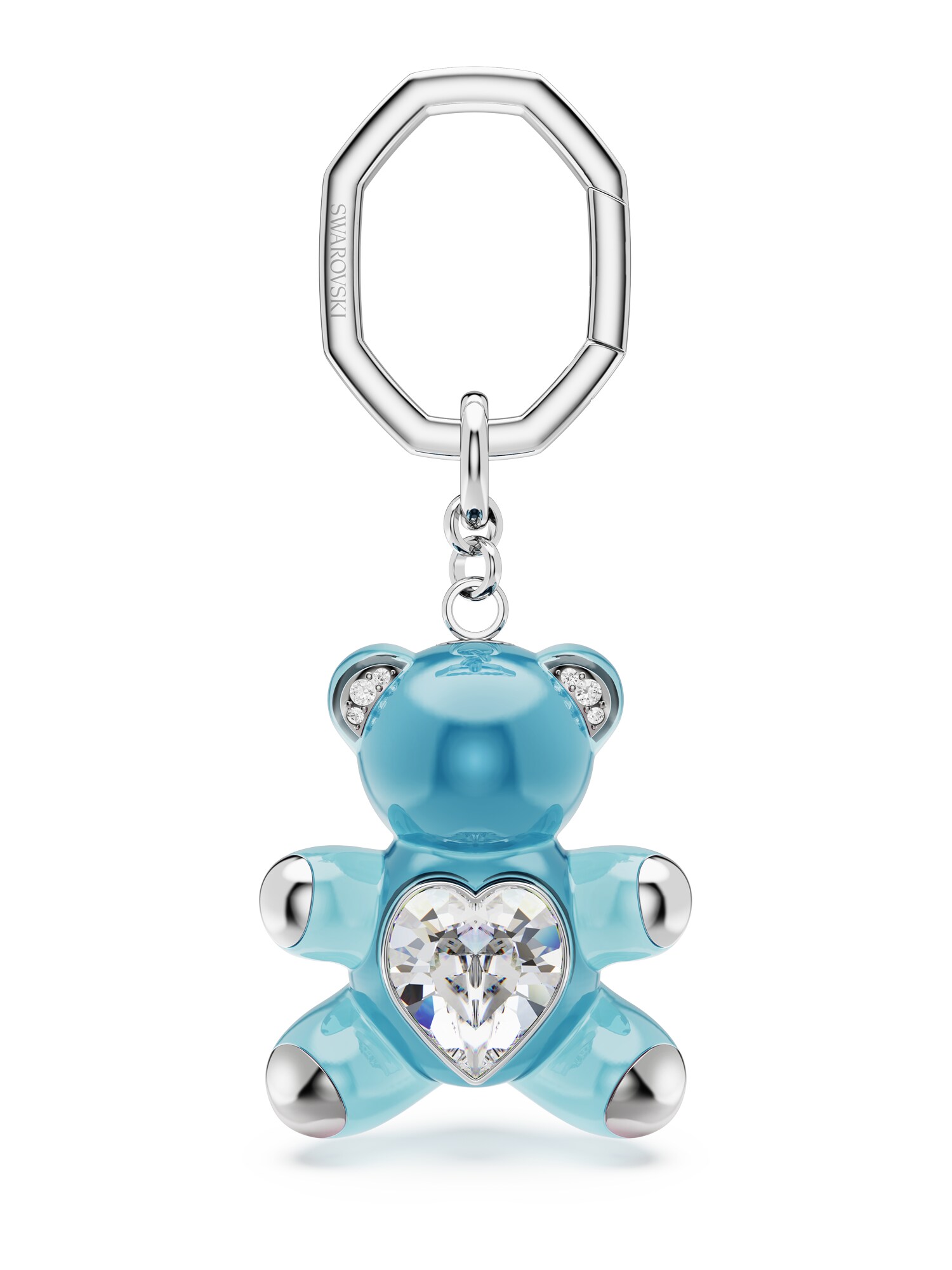 Swarovski Breloc Teddy  albastru / argintiu / transparent