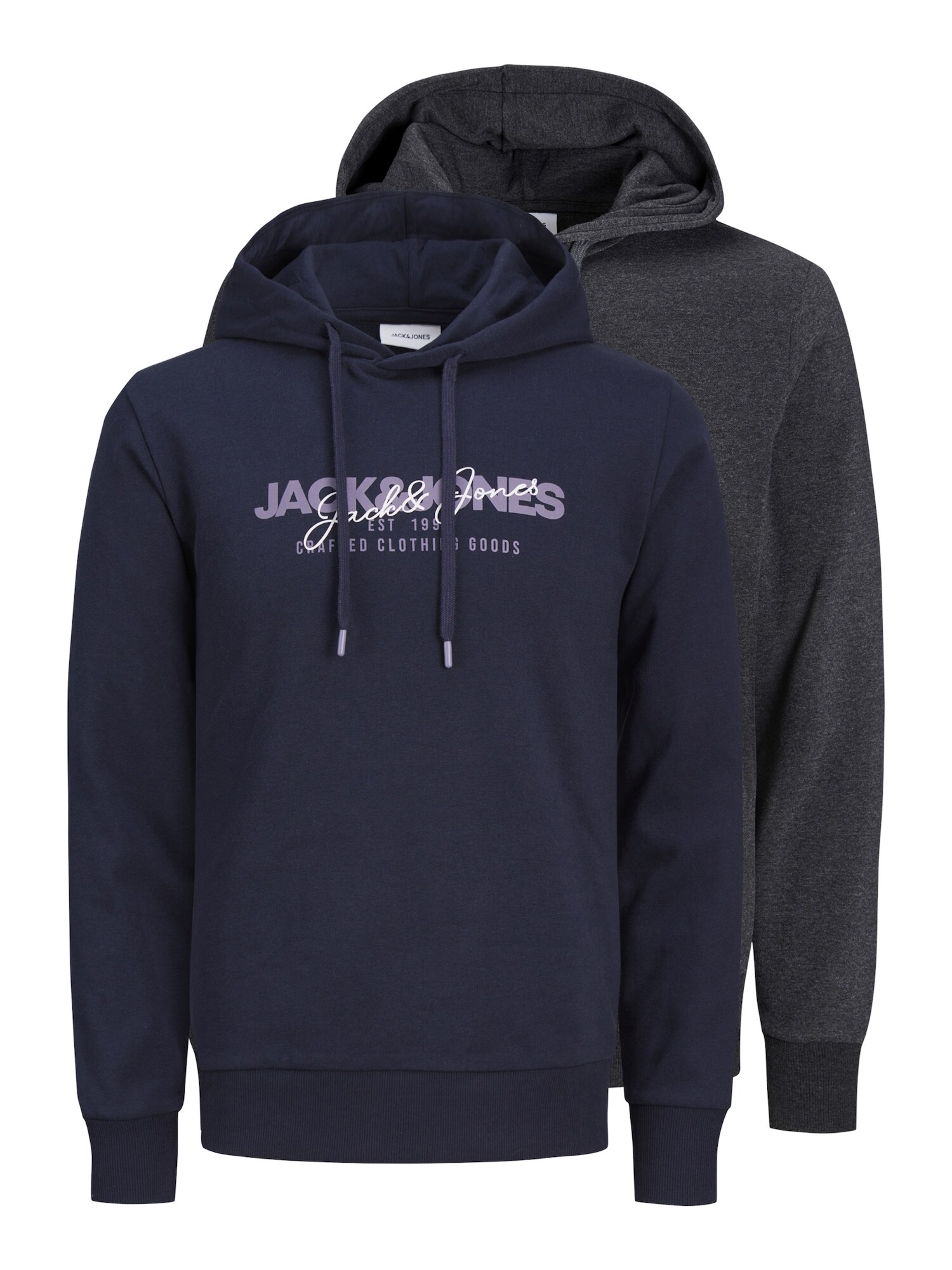 JACK & JONES Mikina 'Alvis'  modrá / sivá melírovaná / fialová / biela