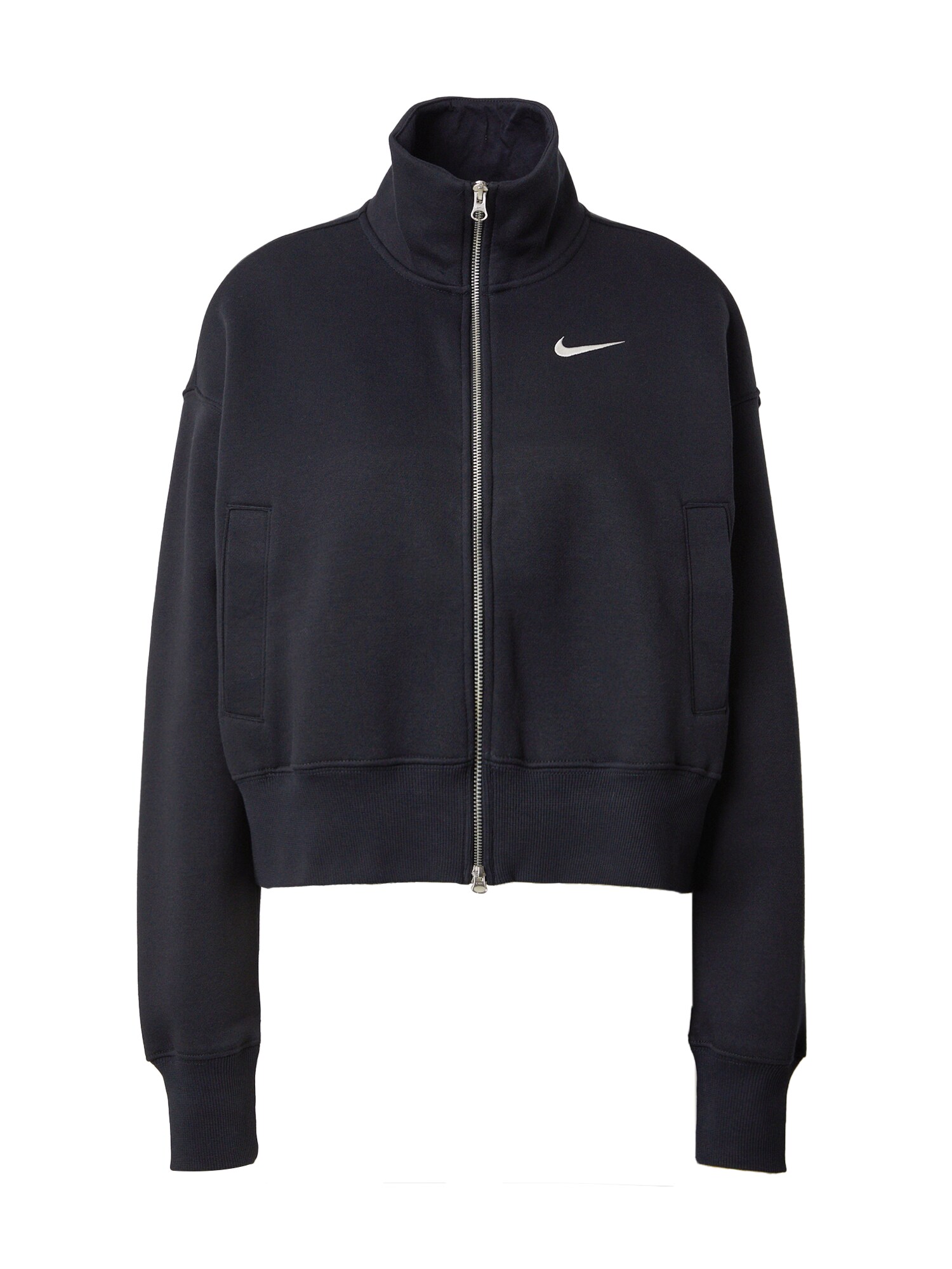 Nike Sportswear Tepláková bunda 'PHOENIX FLEECE'  čierna / biela