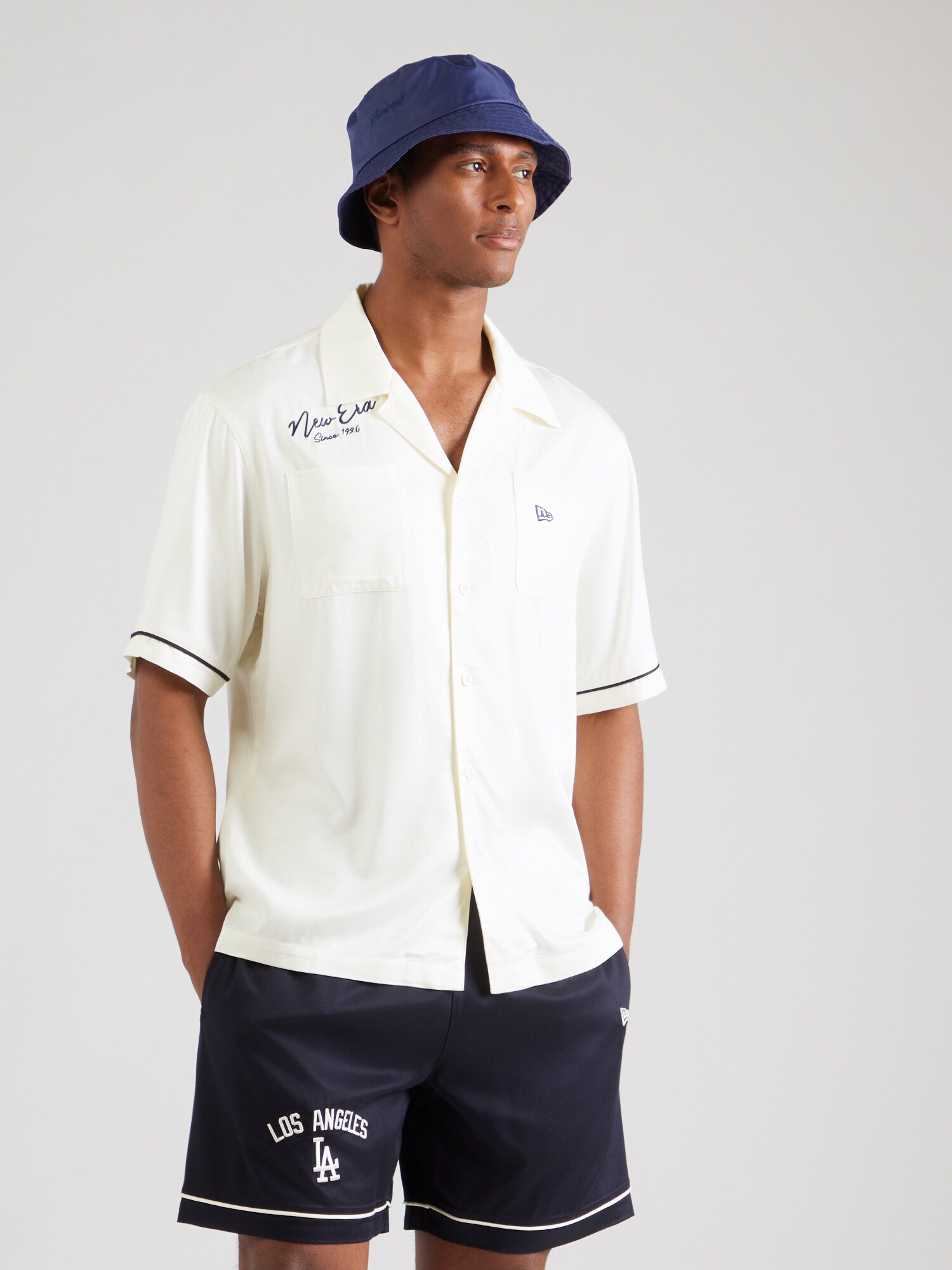 NEW ERA Camisa  marino / offwhite – imagen 3