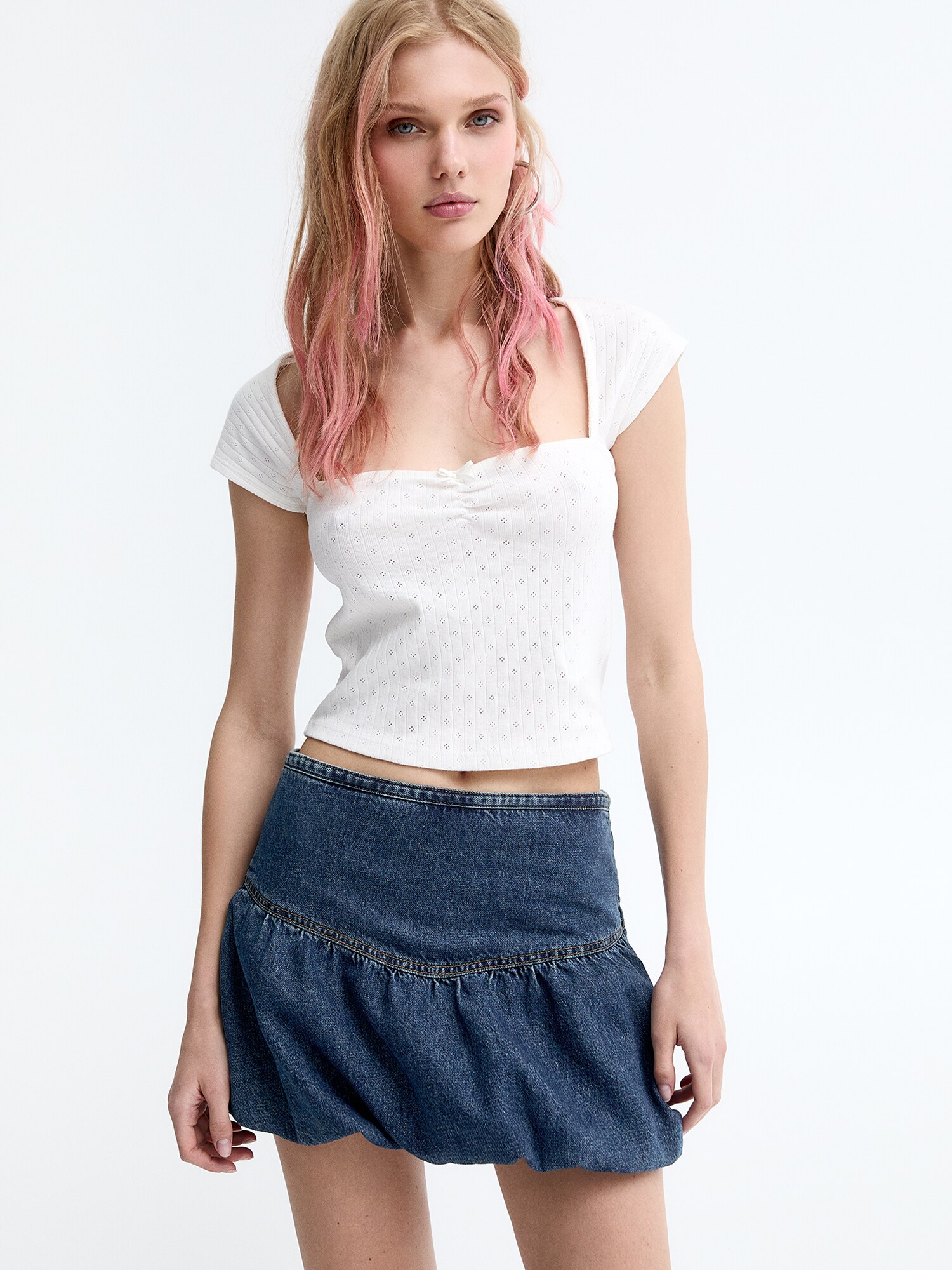 Pull&Bear Szoknyák  kék farmer termék 2. képe