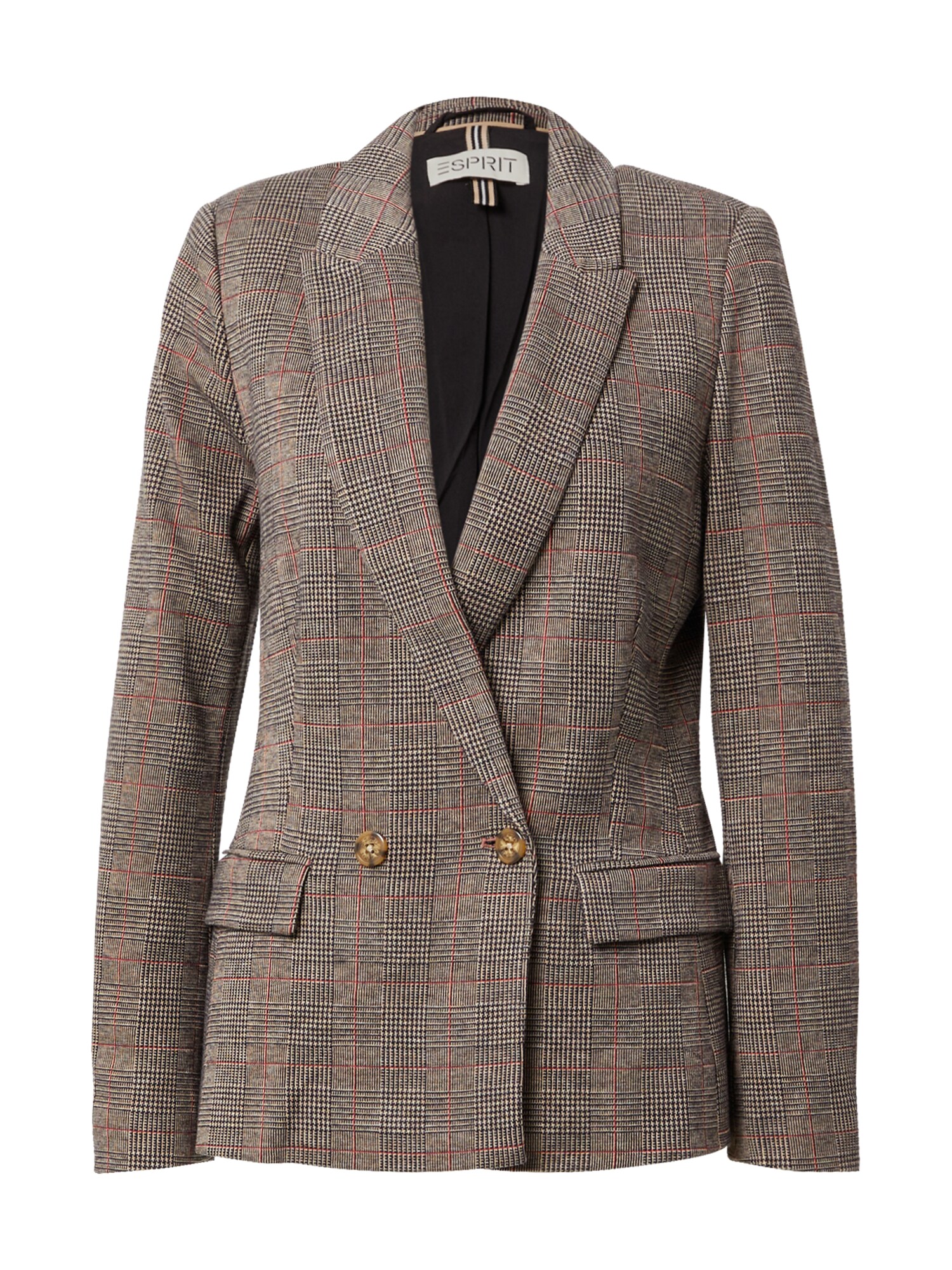 ESPRIT Blazer švarkas  kapučino spalva / juoda / raudona