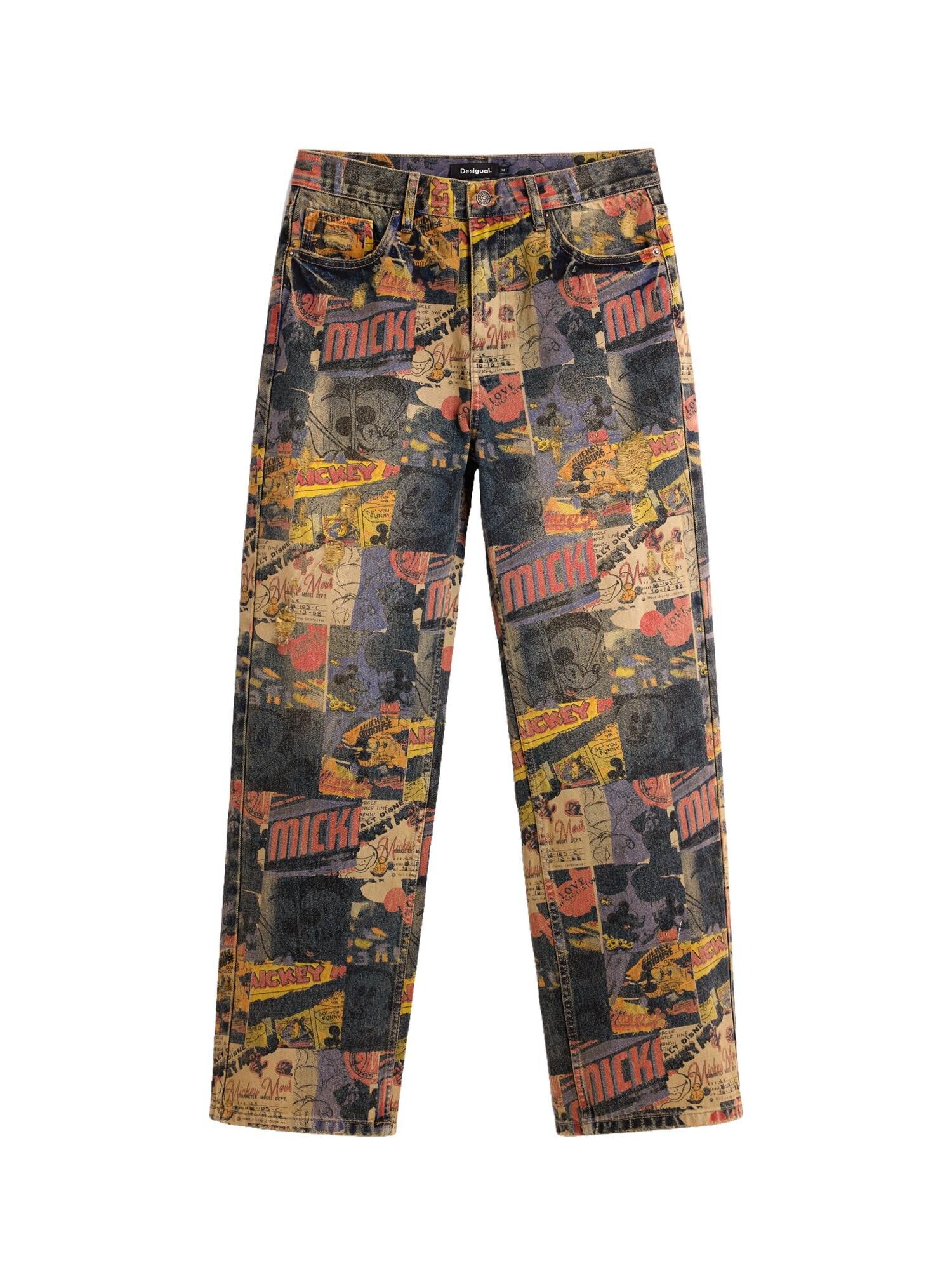 Desigual Džínsy 'Mickey™'  zafírová / zlatá žltá / melónová / čierna