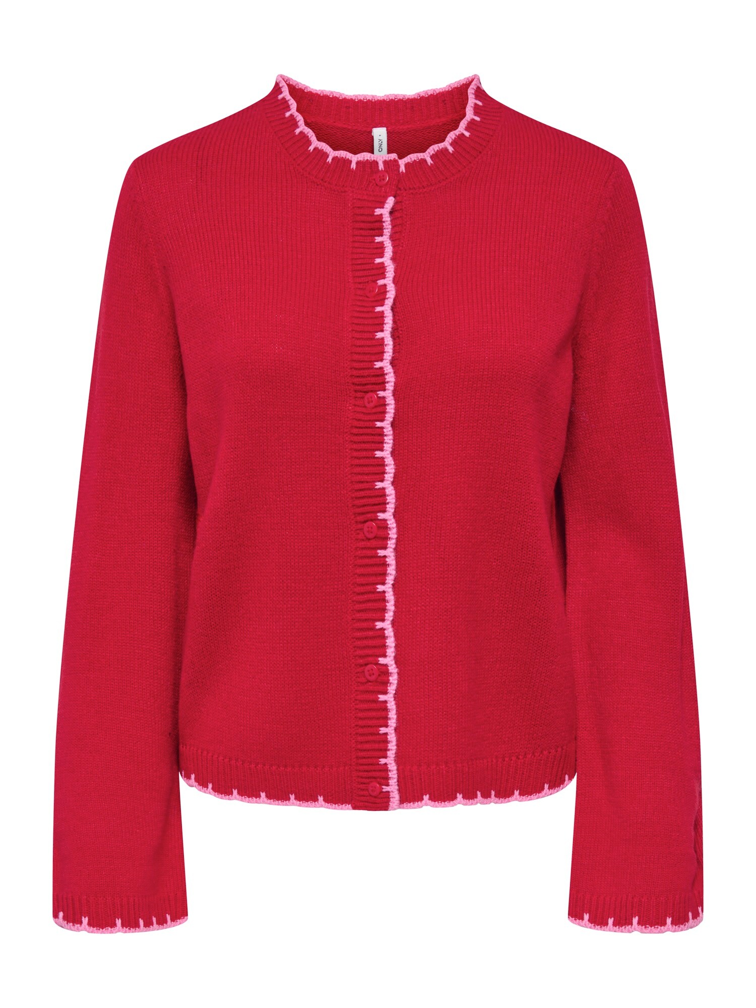 ONLY Geacă tricotată ONLLINN  roz / roșu cireș