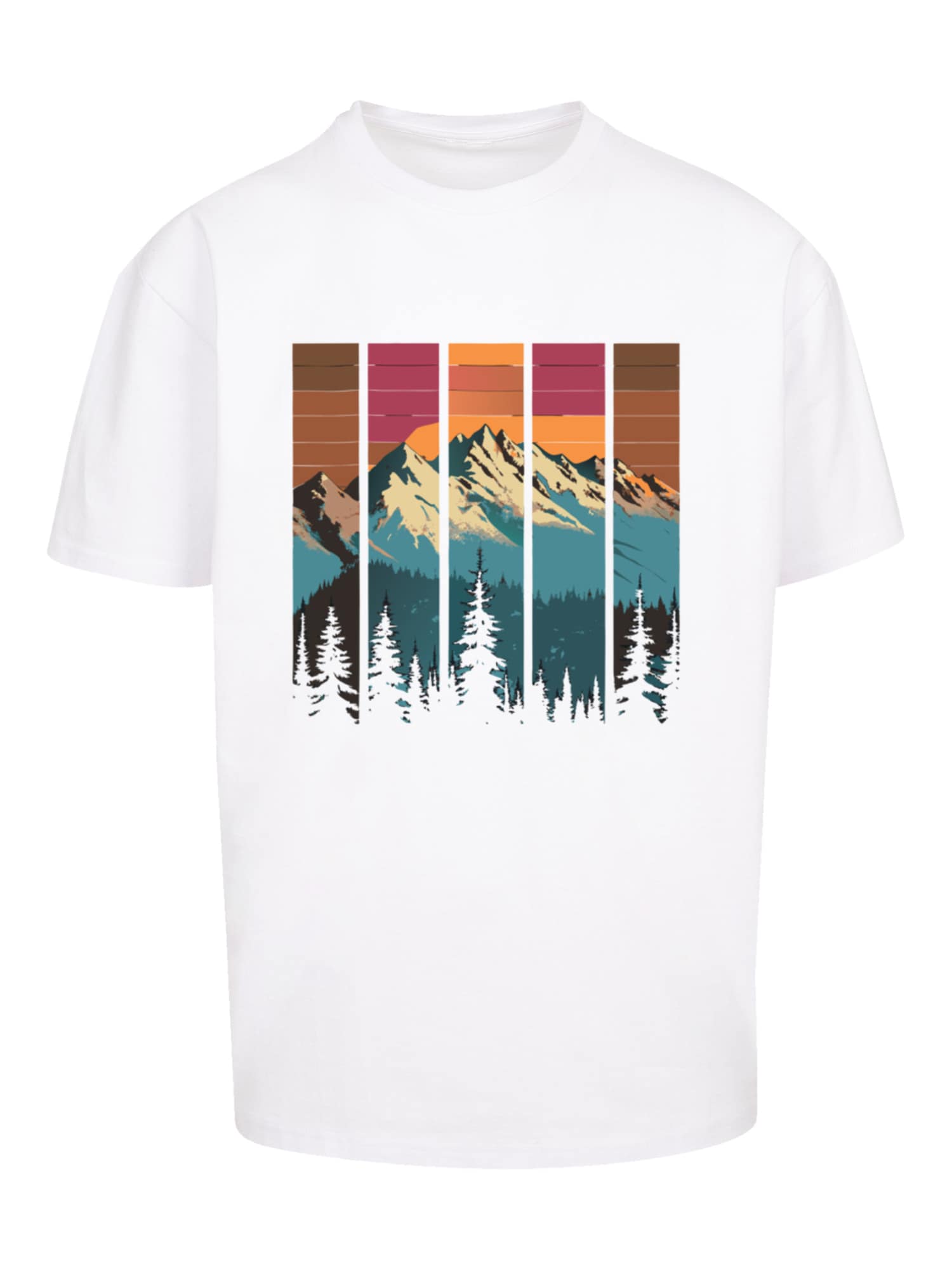 Thumbnail - F4NT4STIC T-Shirt Berg Sonnenuntergang Retro