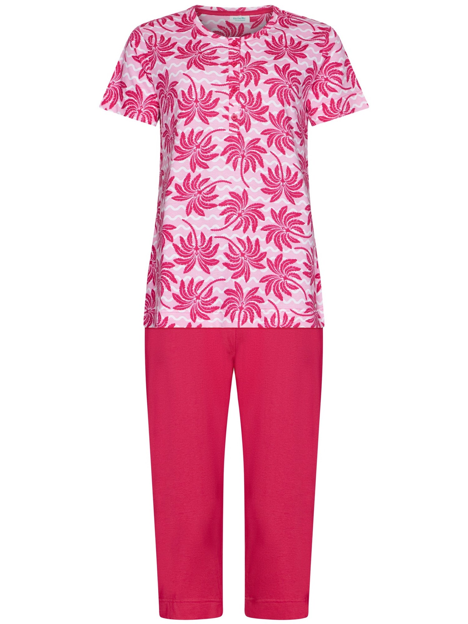 Rebelle Pyjama 'Pyjama With 3/4 Pants' Donkerroze