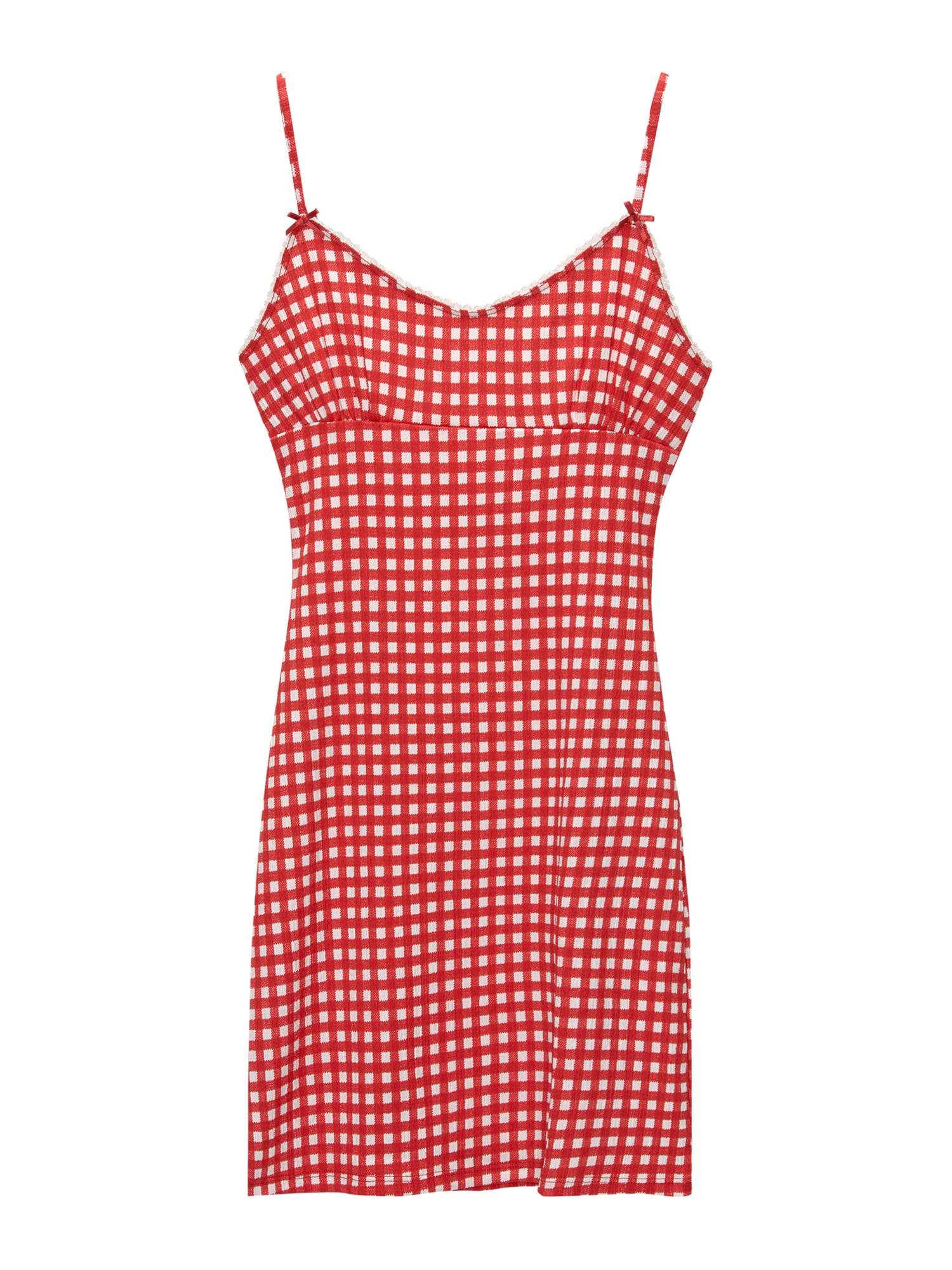 Pull&Bear Letné šaty  červená / biela