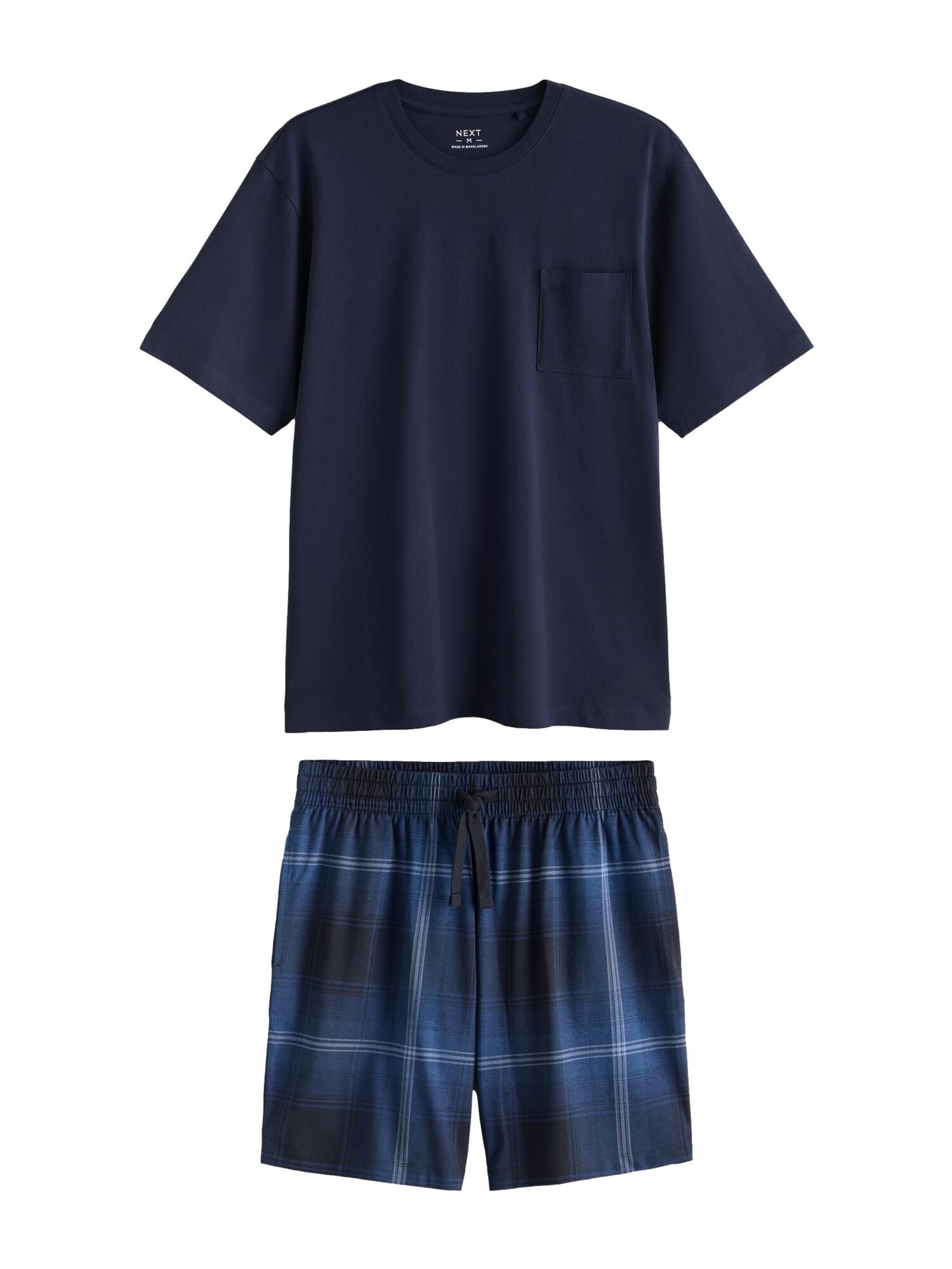 Next Pijama scurtă bleumarin / albastru închis / alb