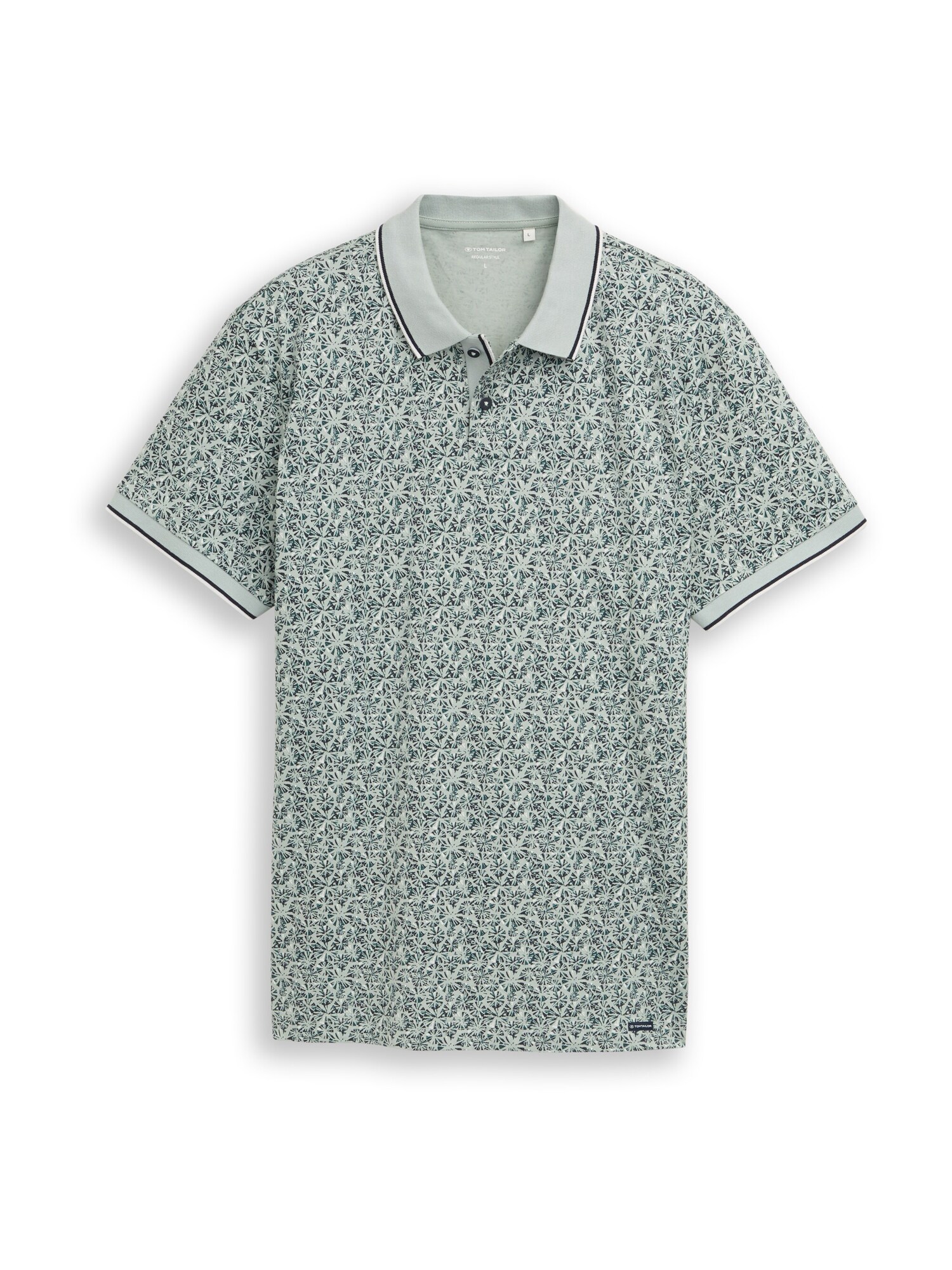 TOM TAILOR Tricou  albastru închis / verde smarald / verde mentă / alb