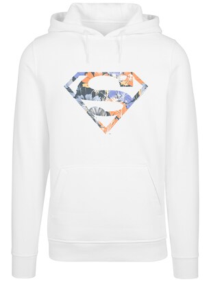 F4NT4STIC Sweatshirt ‘DC Comics Superman Floral Logo 2’ Lichtblauw / Lichtgroen / Oranje / Wit