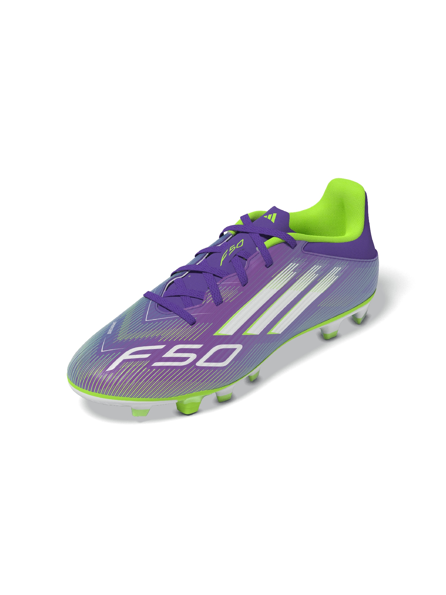 ADIDAS PERFORMANCE Ghete de fotbal F50 Club  gri deschis / verde neon / lila