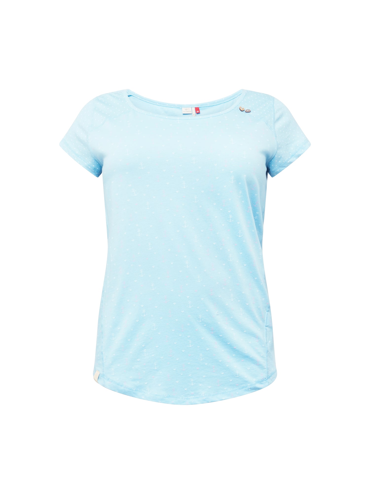 Ragwear Plus Marškinėliai 'ROSANNE' šviesiai mėlyna / rožių spalva / balta