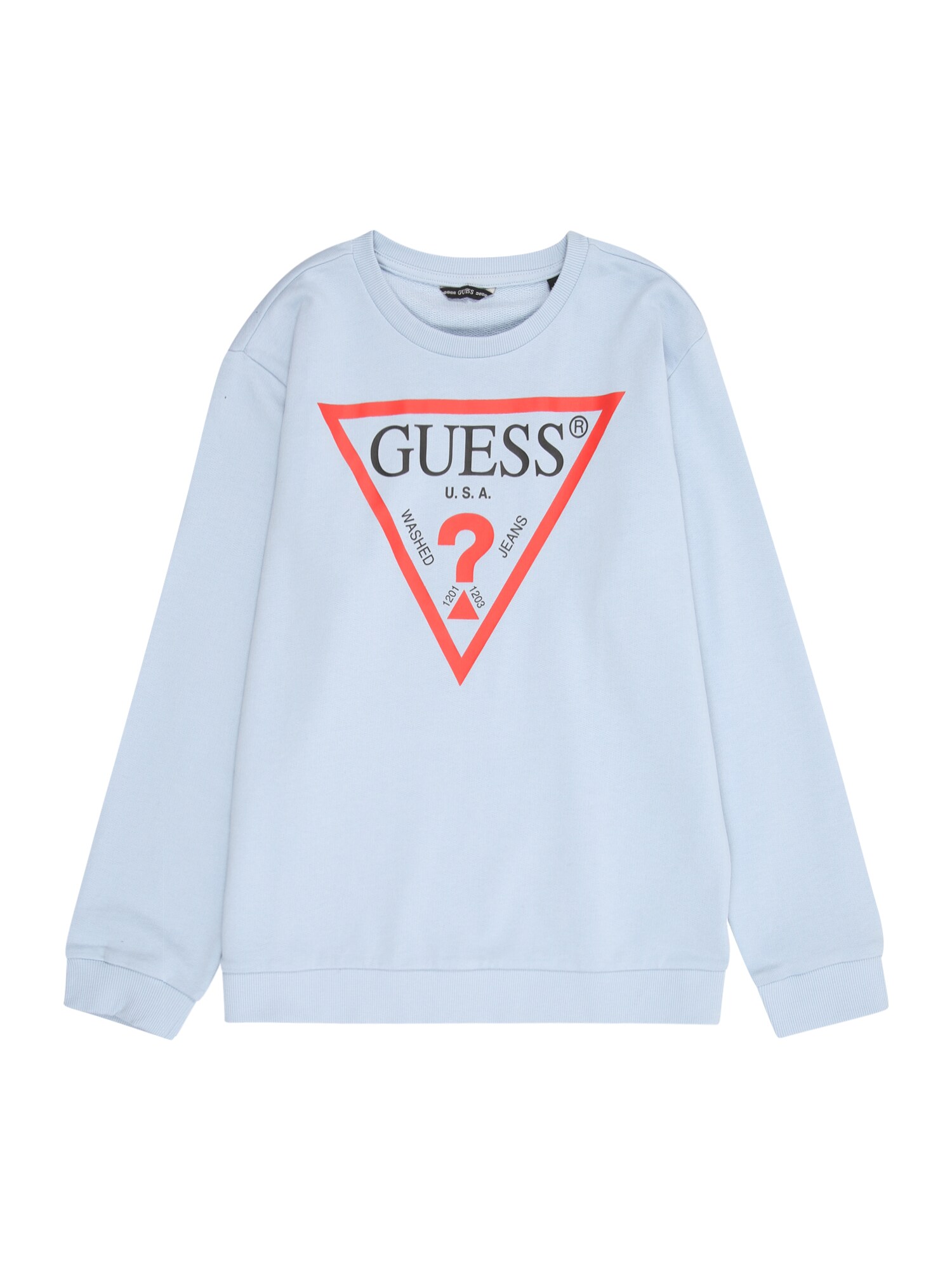 GUESS Tréning póló  égkék / piros / fekete akciós termékkép 1