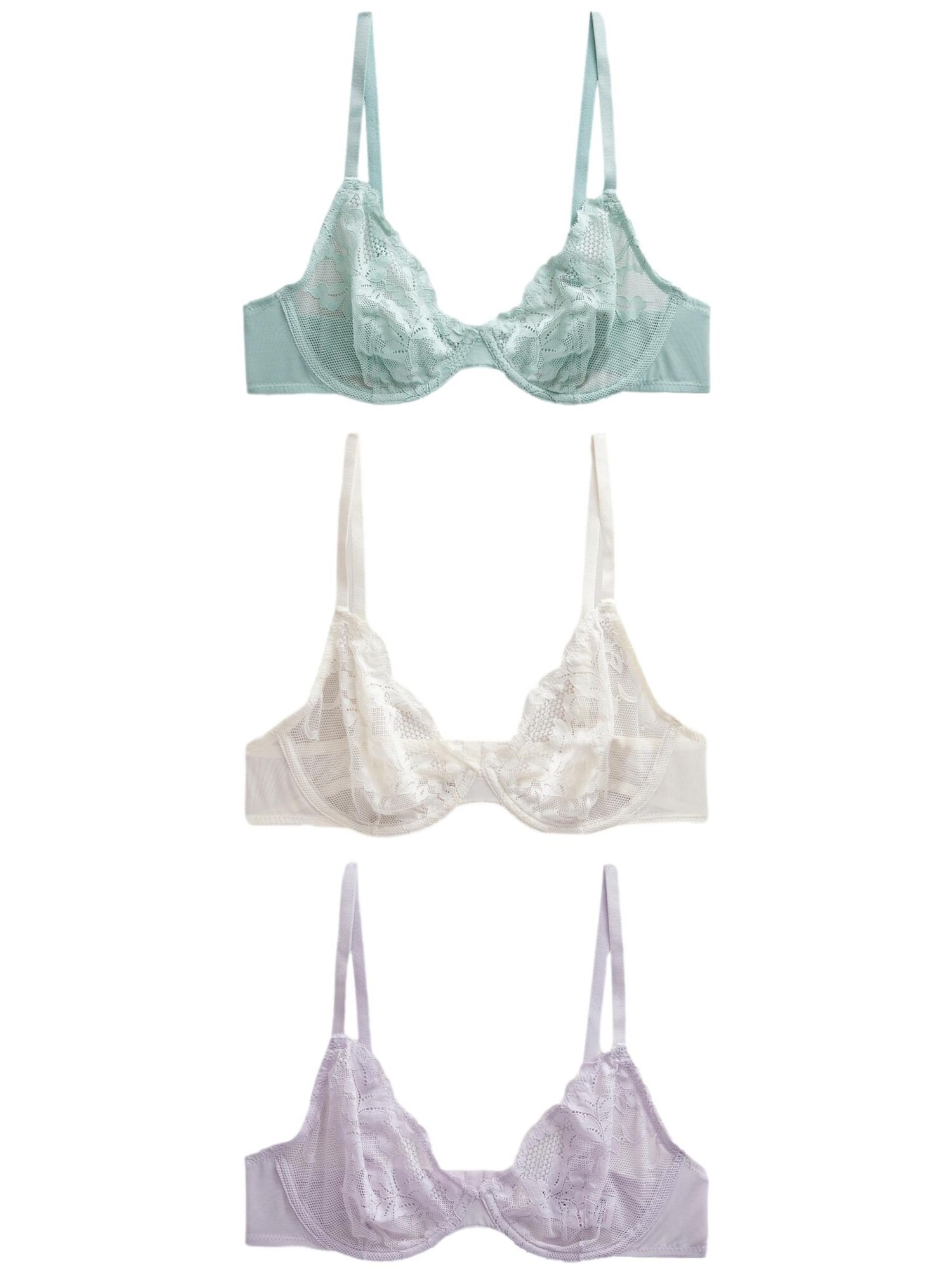 Next Sutien  verde mentă / mov lavandă / alb