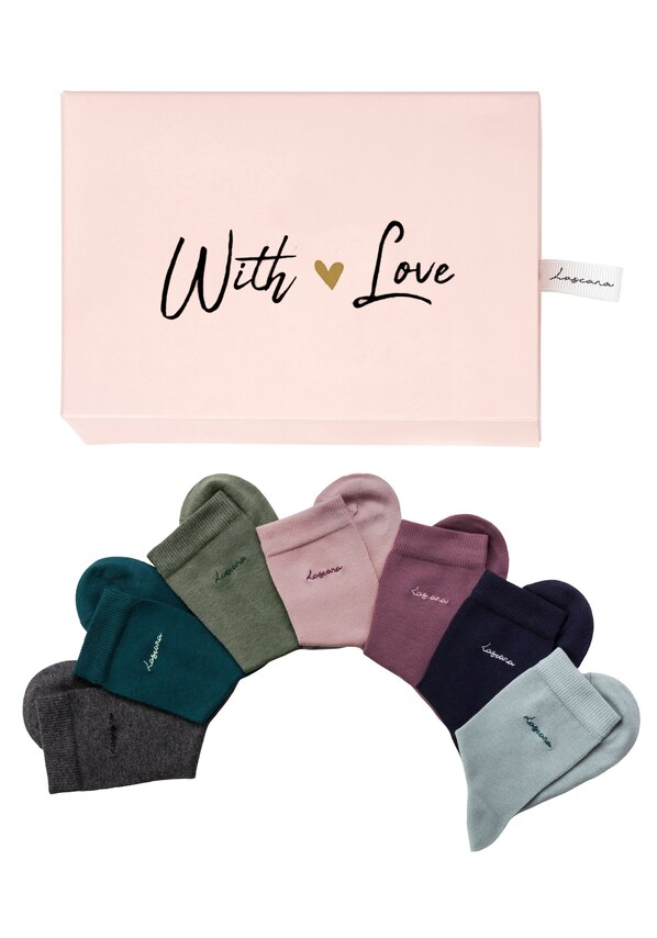 LASCANA, Ponožky, Modrá, Zelená, Ružová & Čierna, Obrázok 5 z 5