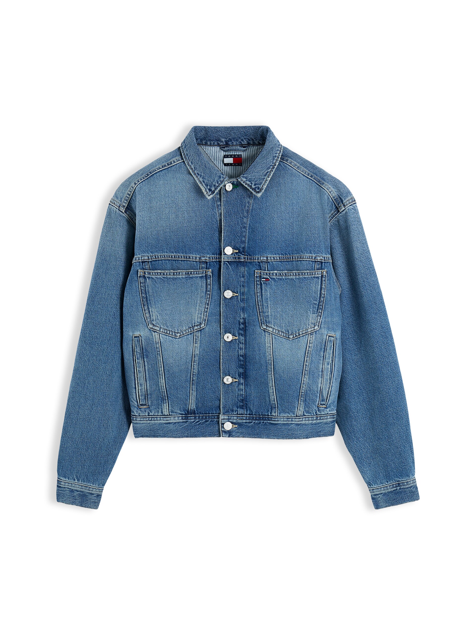 TOMMY JEANS Övergångsjacka blå denim / melon dam