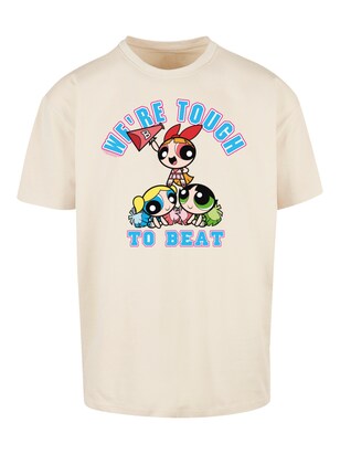 F4NT4STIC Shirt ‘Powerpuff Girls Tough To Beat’ Sand / Neonblauw / Groen / Zwart