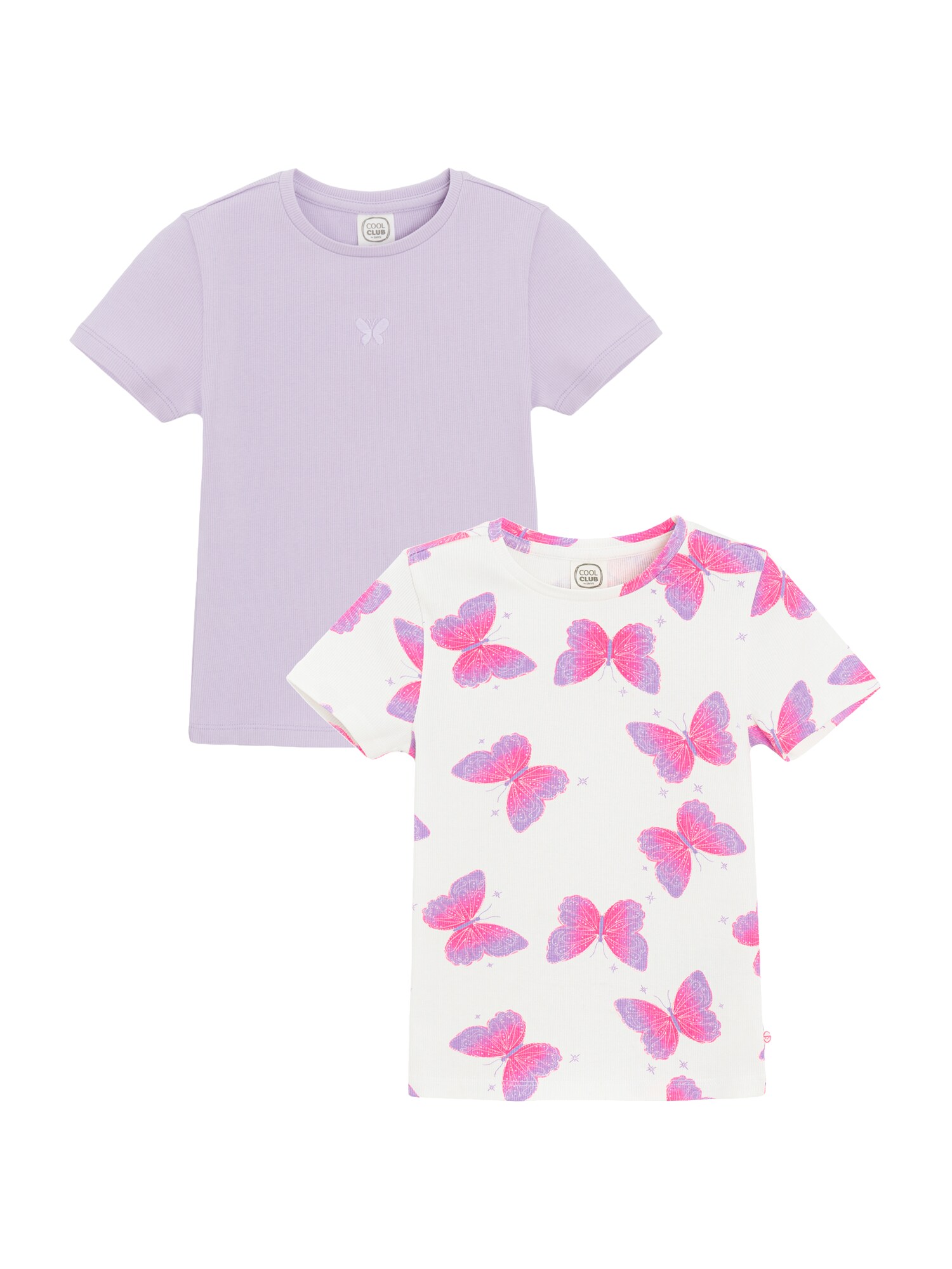 Cool Club Tricou  mov lavandă / roz neon / alb