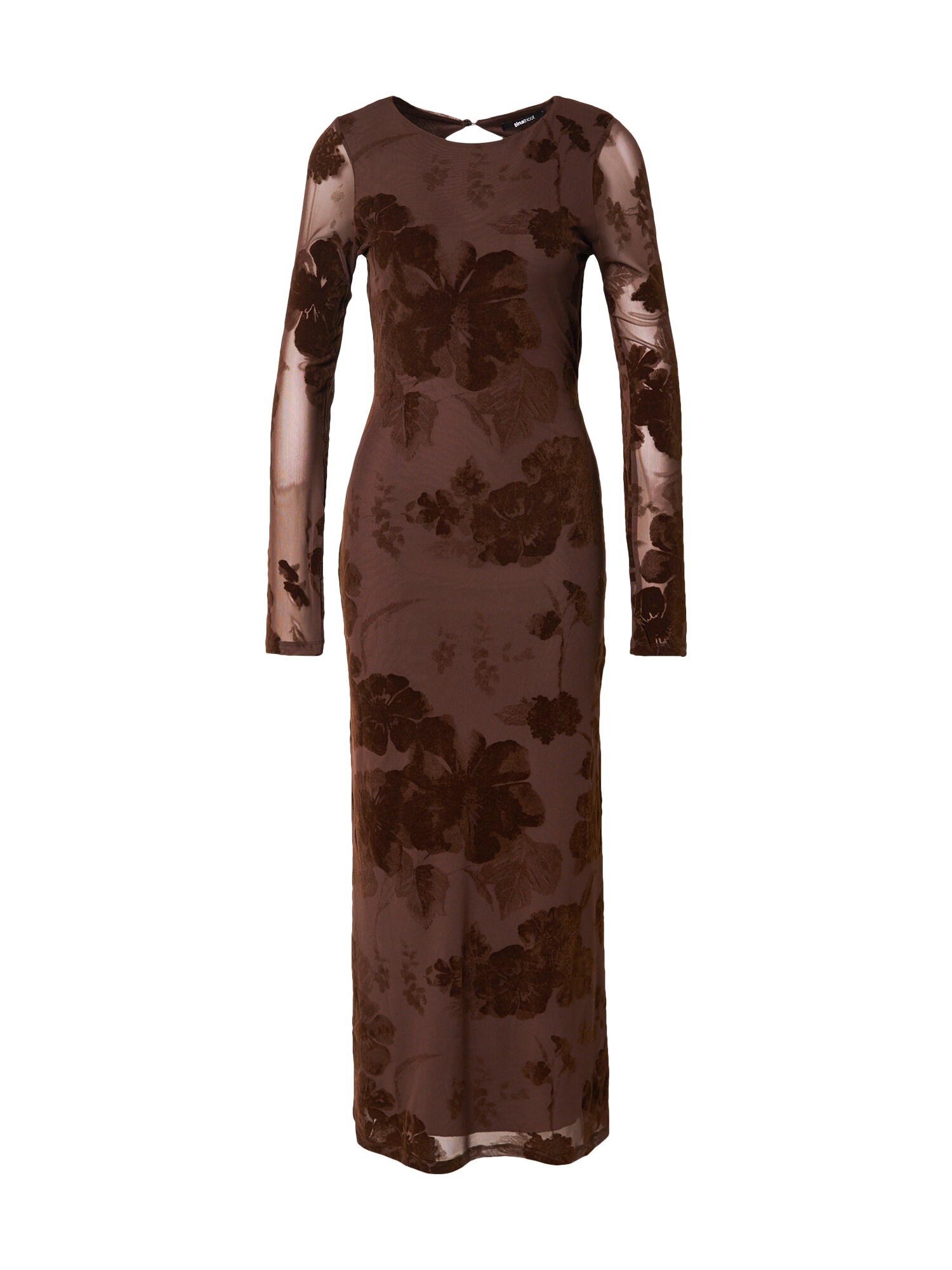 Gina Tricot Rochie de seară Burnout  ciocolatiu / maro închis