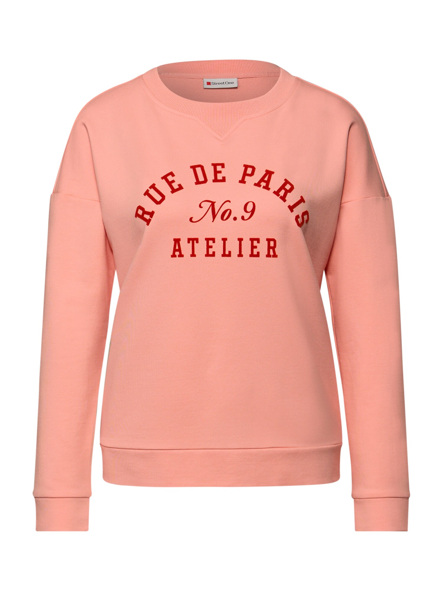 STREET ONE Bluză de molton  portocaliu caisă / roși aprins