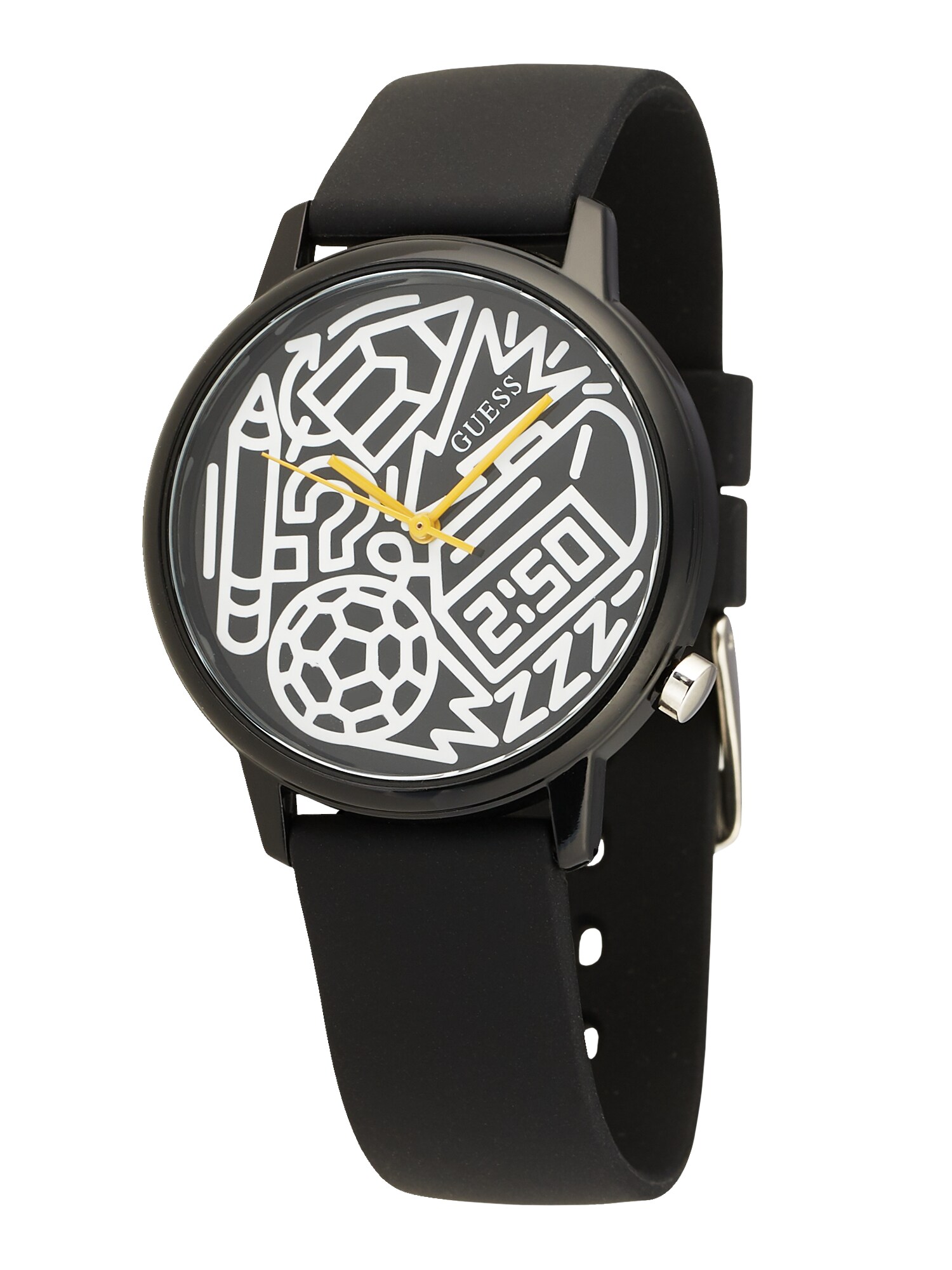 GUESS Analoginis (įprastinio dizaino) laikrodis 'Time To Give'  juoda / balta