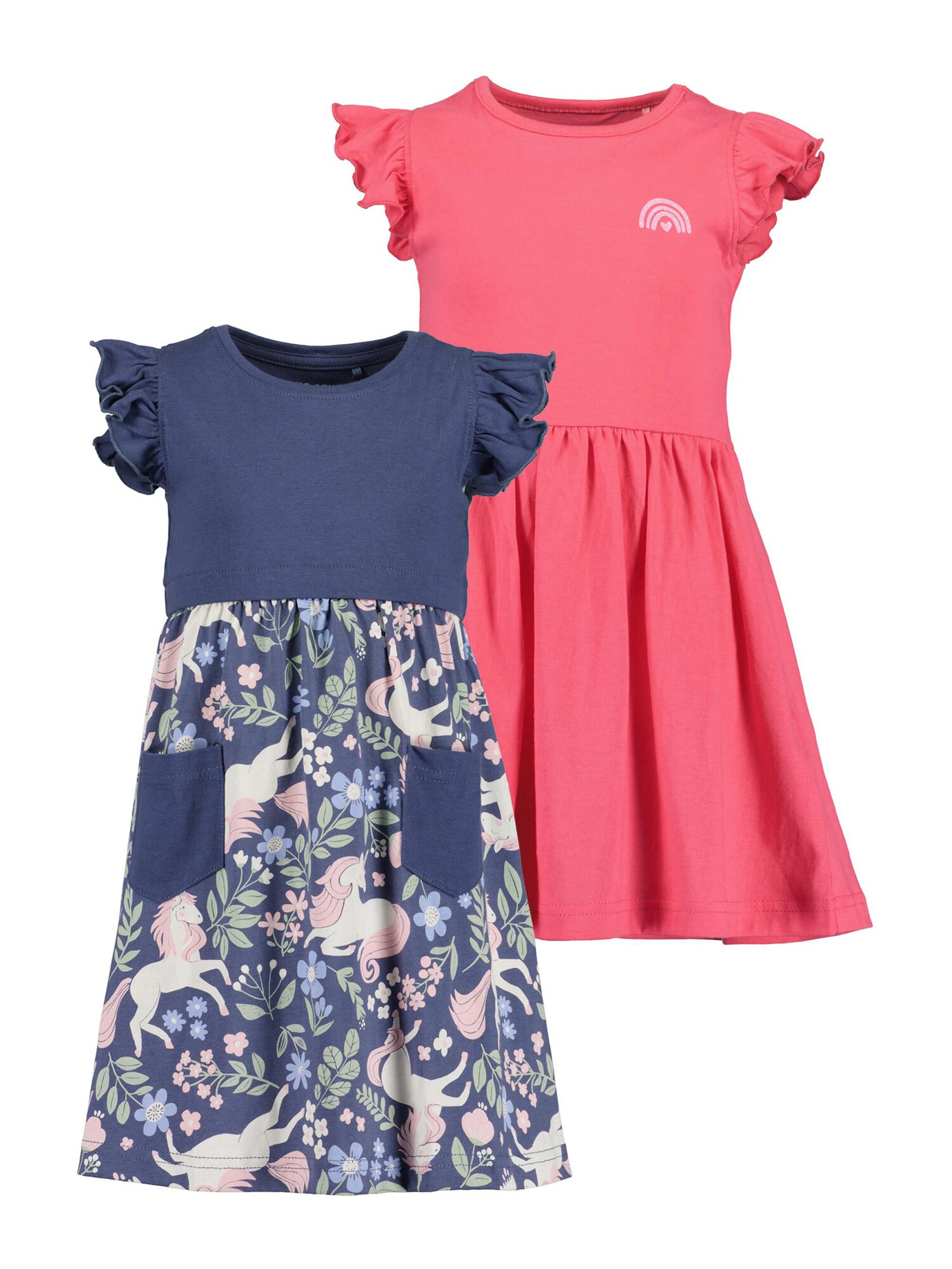 BLUE SEVEN Rochie  bleumarin / verde deschis / roz zmeură / alb