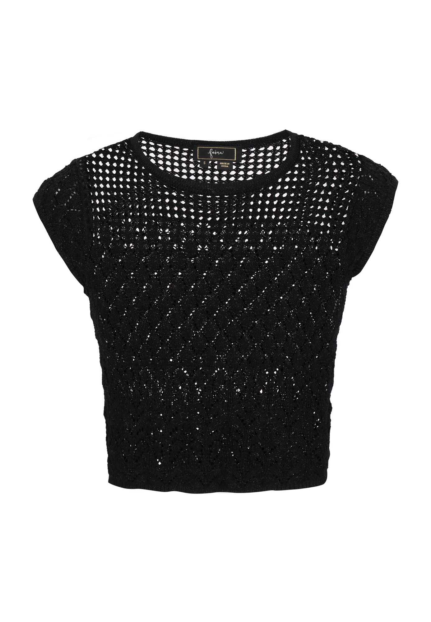 faina Top brodat Fashion Look  negru