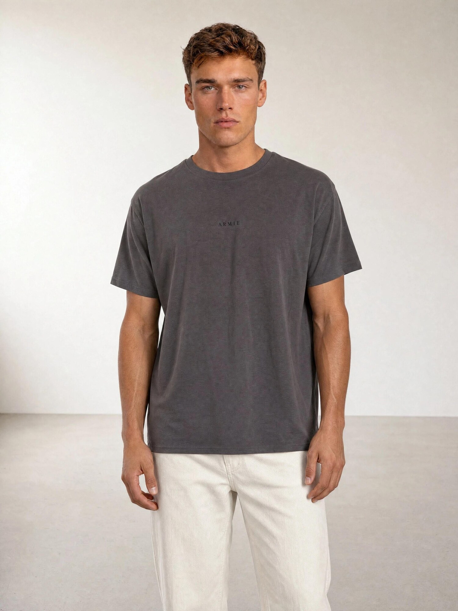 ARMIE Majica 'The Alex Logo T-shirt - Dark Grey' tamo siva