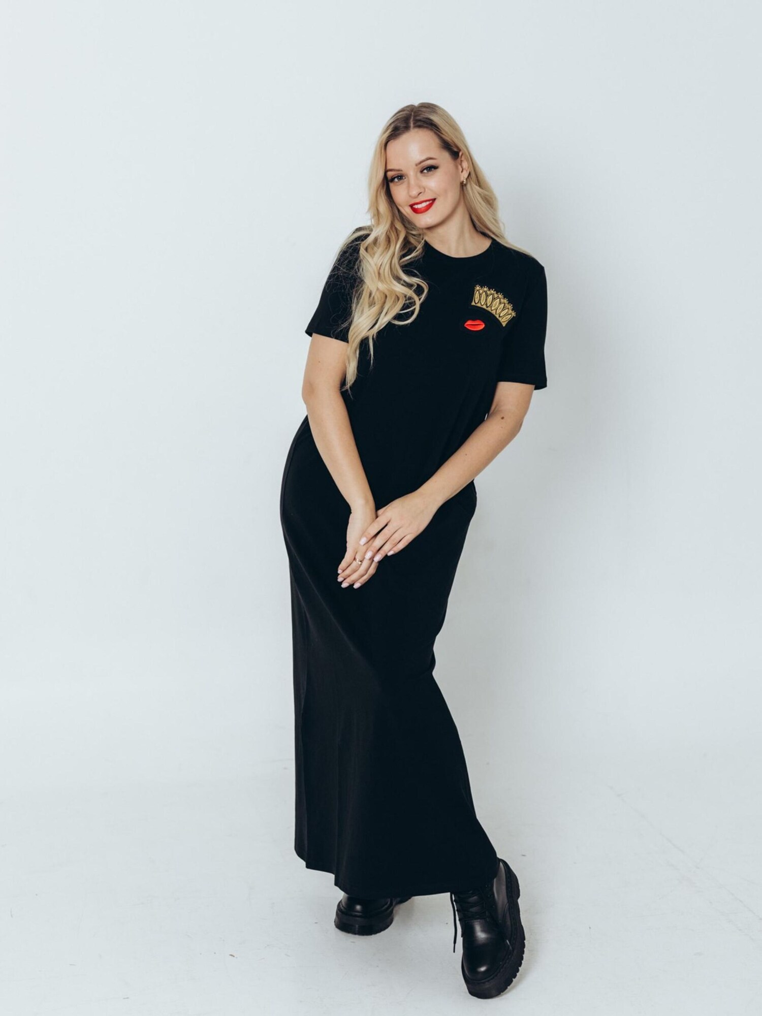 RADADA Abito 'CROWN AND RED LIPS'  nero