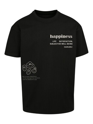 F4NT4STIC Shirt ‘Happiness’ Zwart / Wit