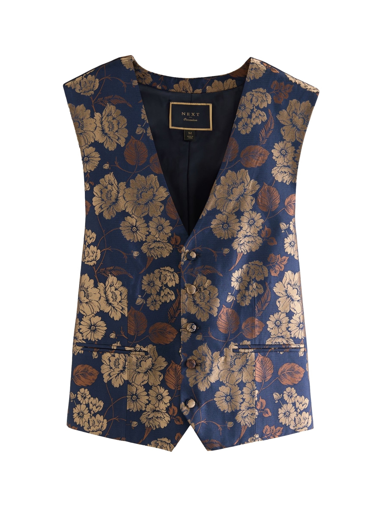 Next Vestă de costum  bej / albastru marin / maro