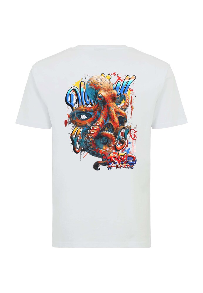 Oldskull T-Shirt 'Worldvibe Tentacle Spectacle' Herren Größe XXL blau / rot / weiß