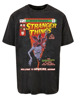 F4NT4STIC Shirt ‘Stranger Things Comic Cover Netflix TV Series’ Gemengde kleuren / Zwart