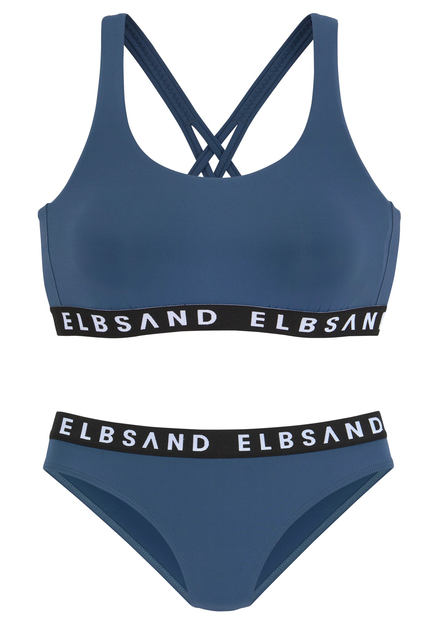 Elbsand Costum de baie două piese  albastru marin / negru / alb
