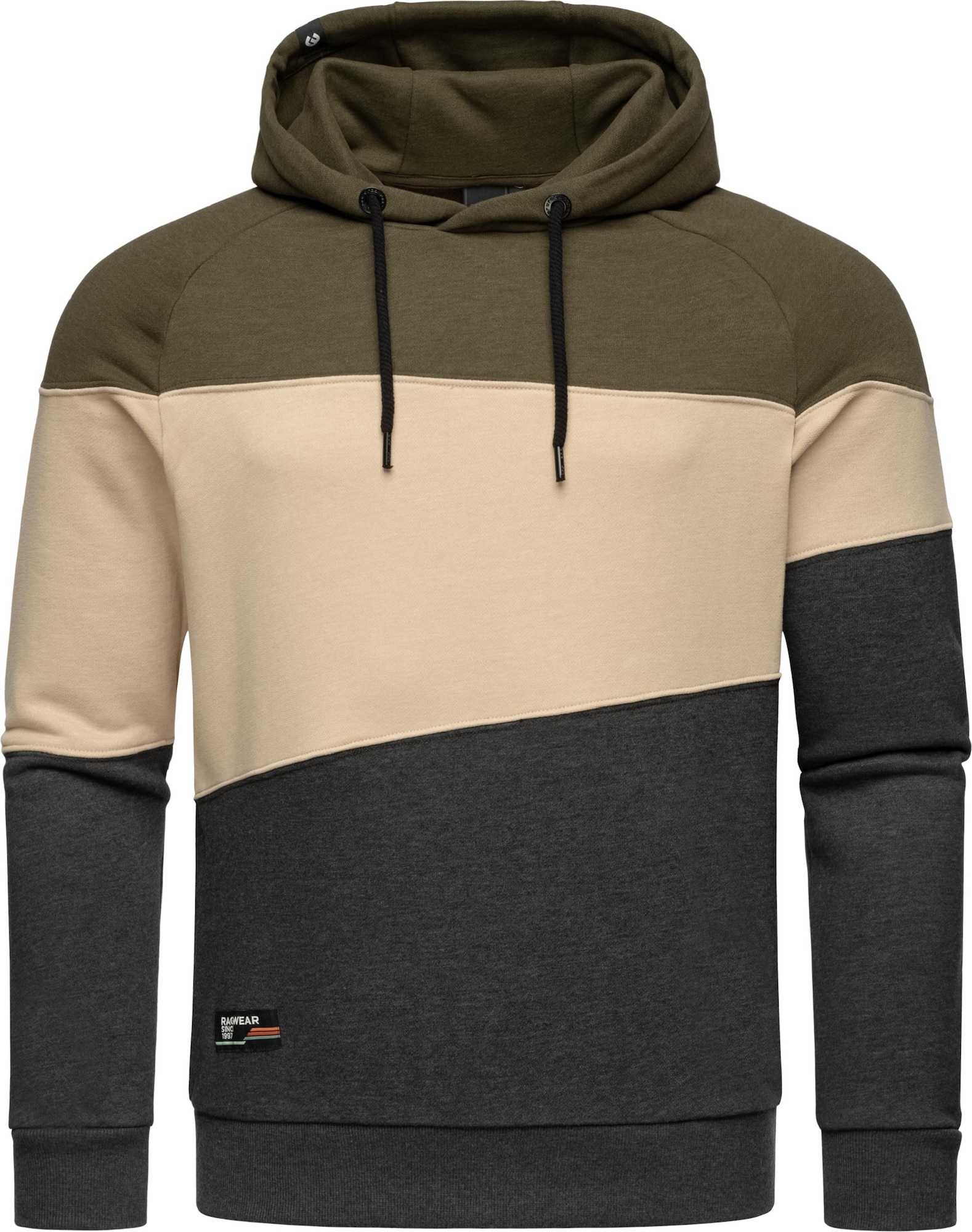 Ragwear Tréning póló 'Thres'  világos bézs / olíva / fekete akciós termékkép 1