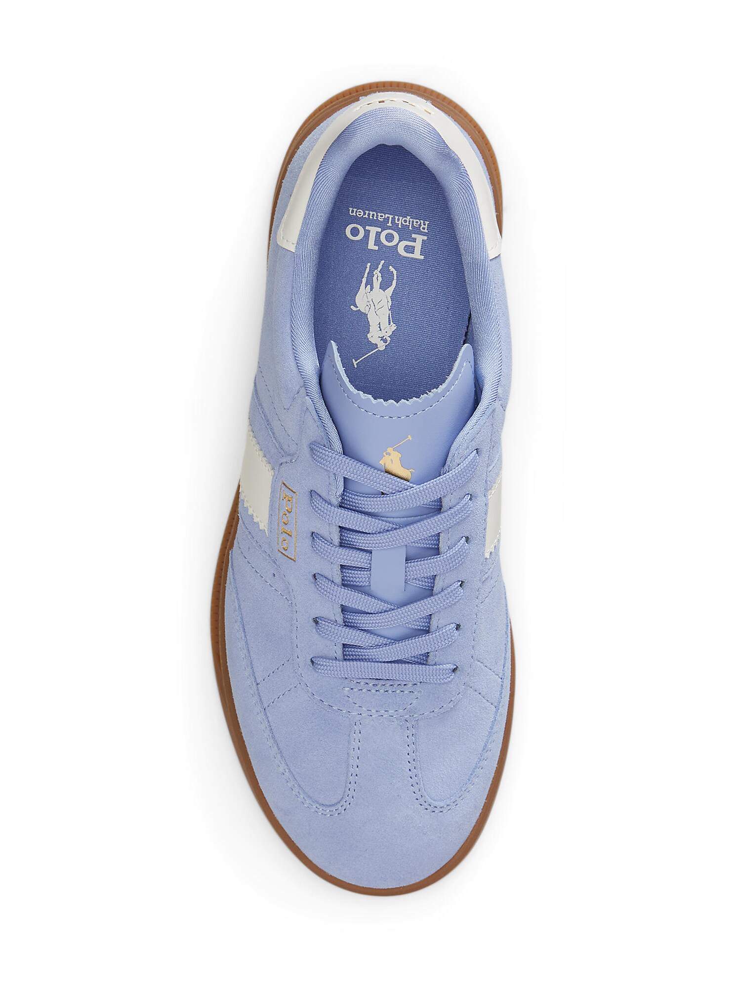 Polo Ralph Lauren Zapatillas deportivas bajas 'HTR AERA' azul claro / oro / blanco – imagen 3