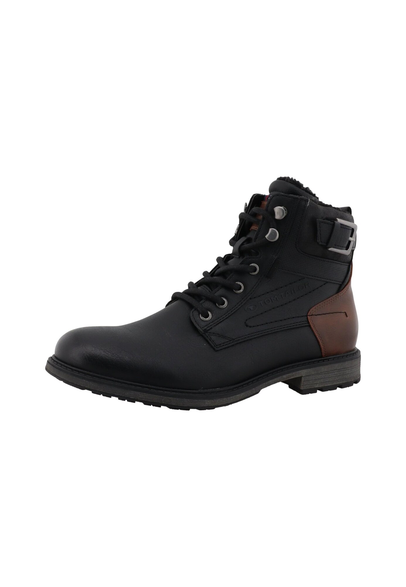 TOM TAILOR Botas con cordones  marrón / negro
