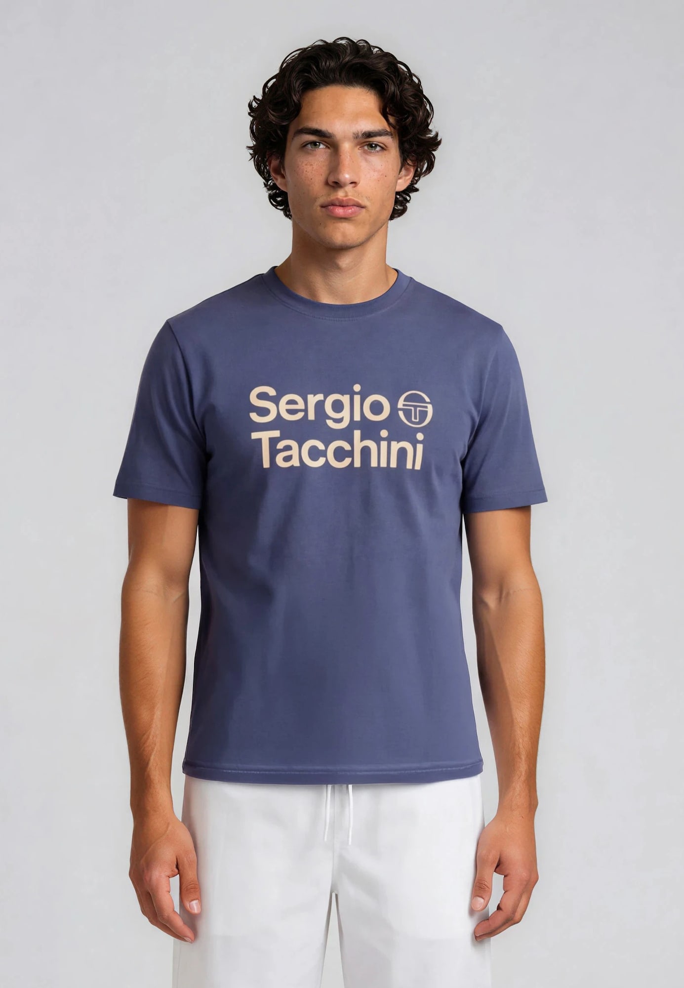 Sergio Tacchini Camiseta añil / offwhite – imagen 3