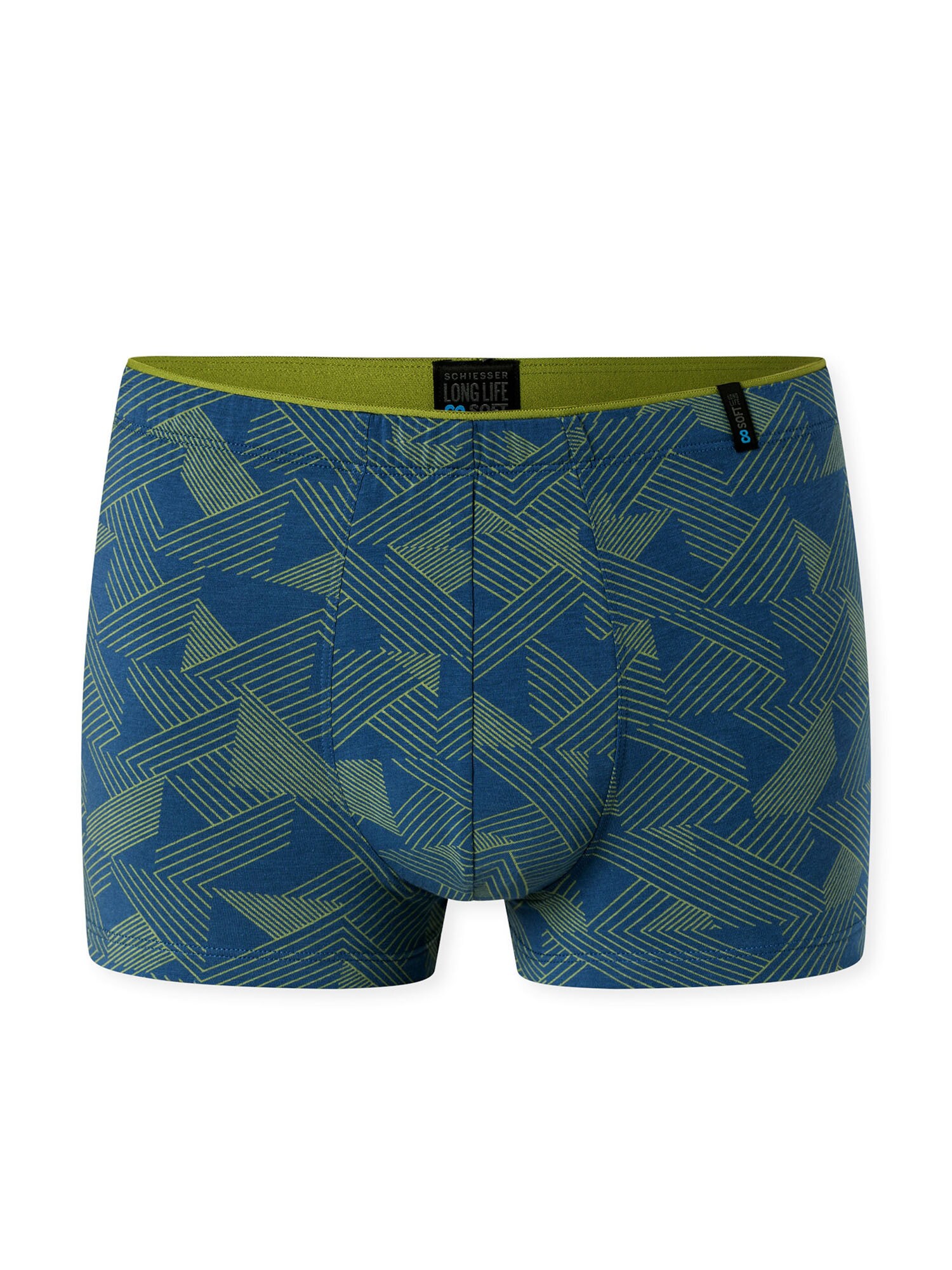 Schiesser Boxershorts ' Long Life Soft ' Blauw / Grasgroen