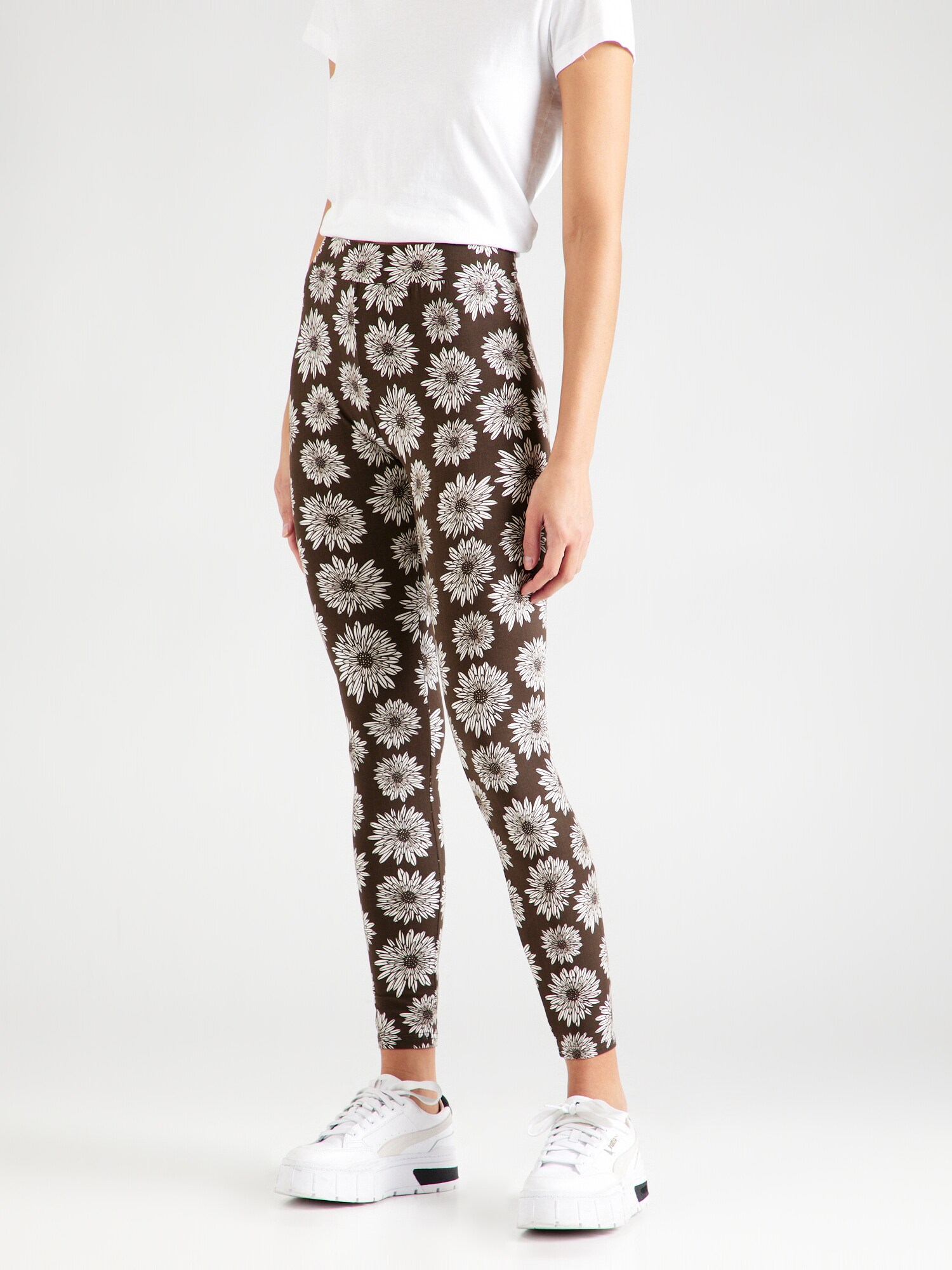 Urban Classics Leggings  sötét barna / fehér termék 2. képe