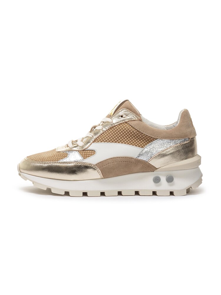 Floris van Bommel Sneaker Damen Größe 37 beige / gold / silber