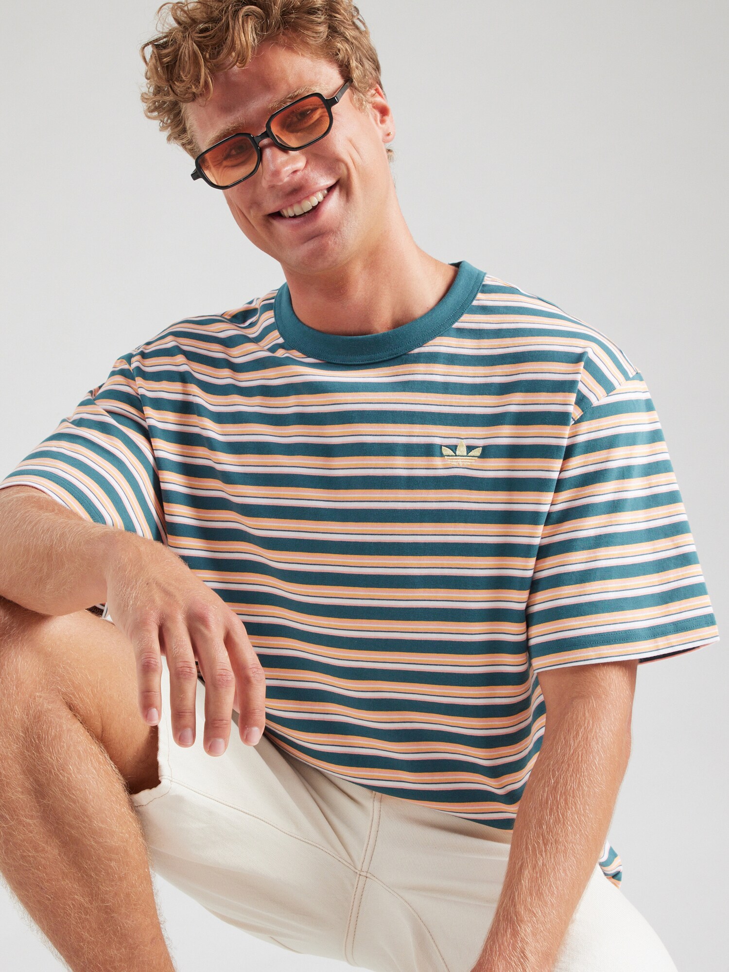 ADIDAS ORIGINALS Póló  benzin / sárgabarack / rózsa / fehér termék 2. képe