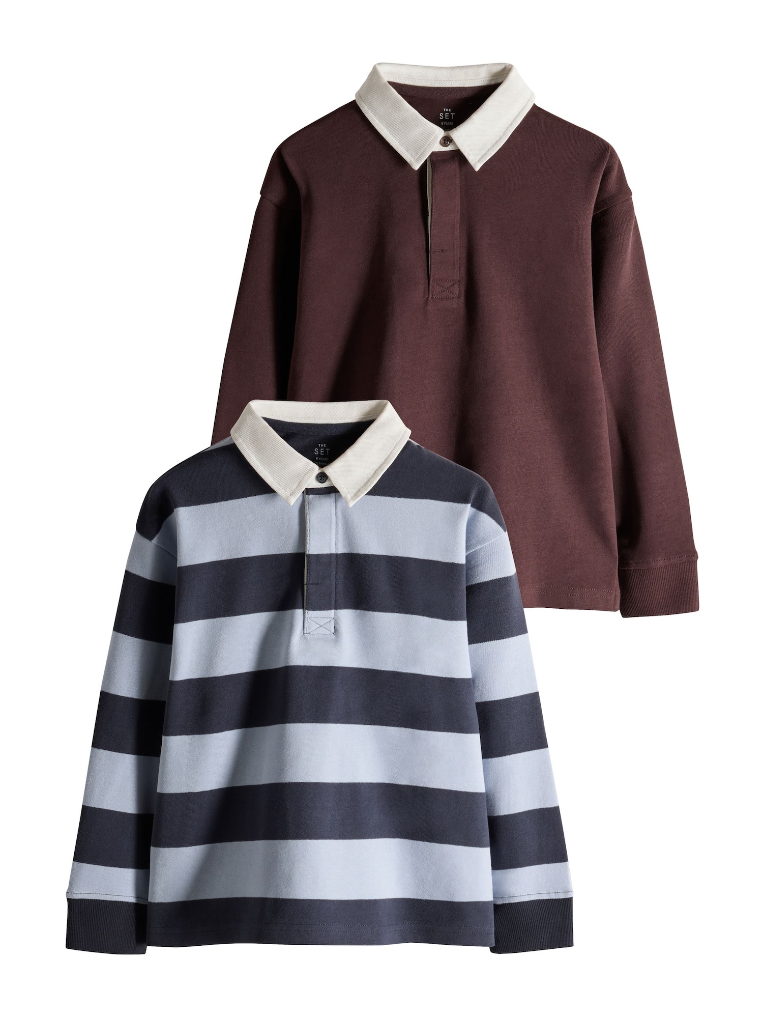 The Set Tricou bleumarin / albastru deschis / roșu burgundy