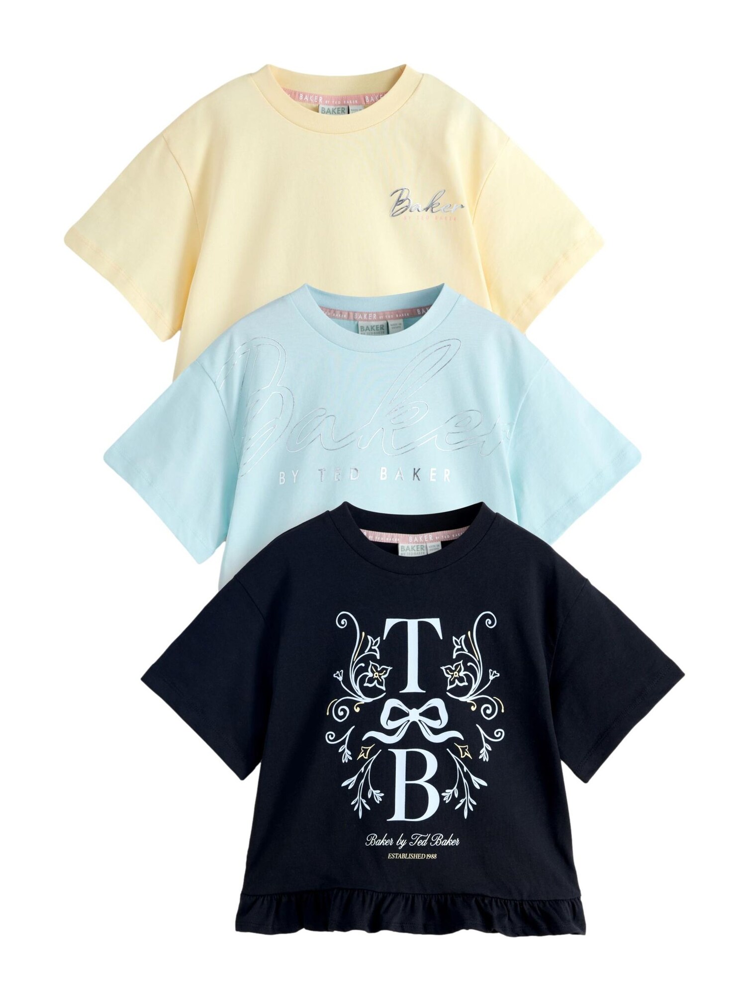 Baker by Ted Baker Tricou  bleumarin / albastru deschis / galben pastel / argintiu