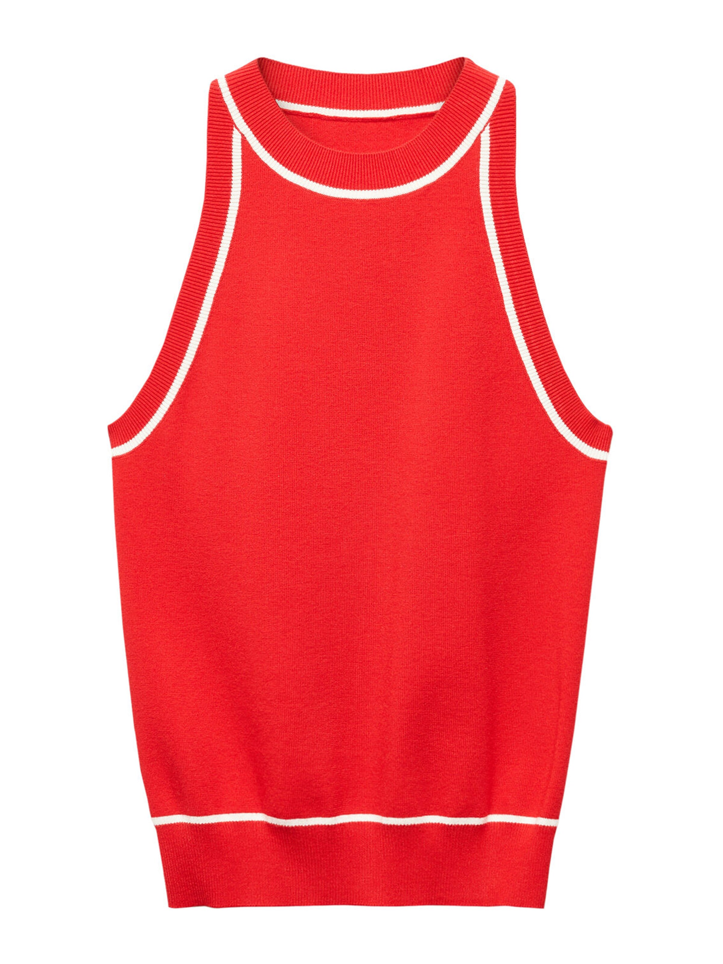 MANGO Top s naramenicama 'PIPING'  crvena / bijela