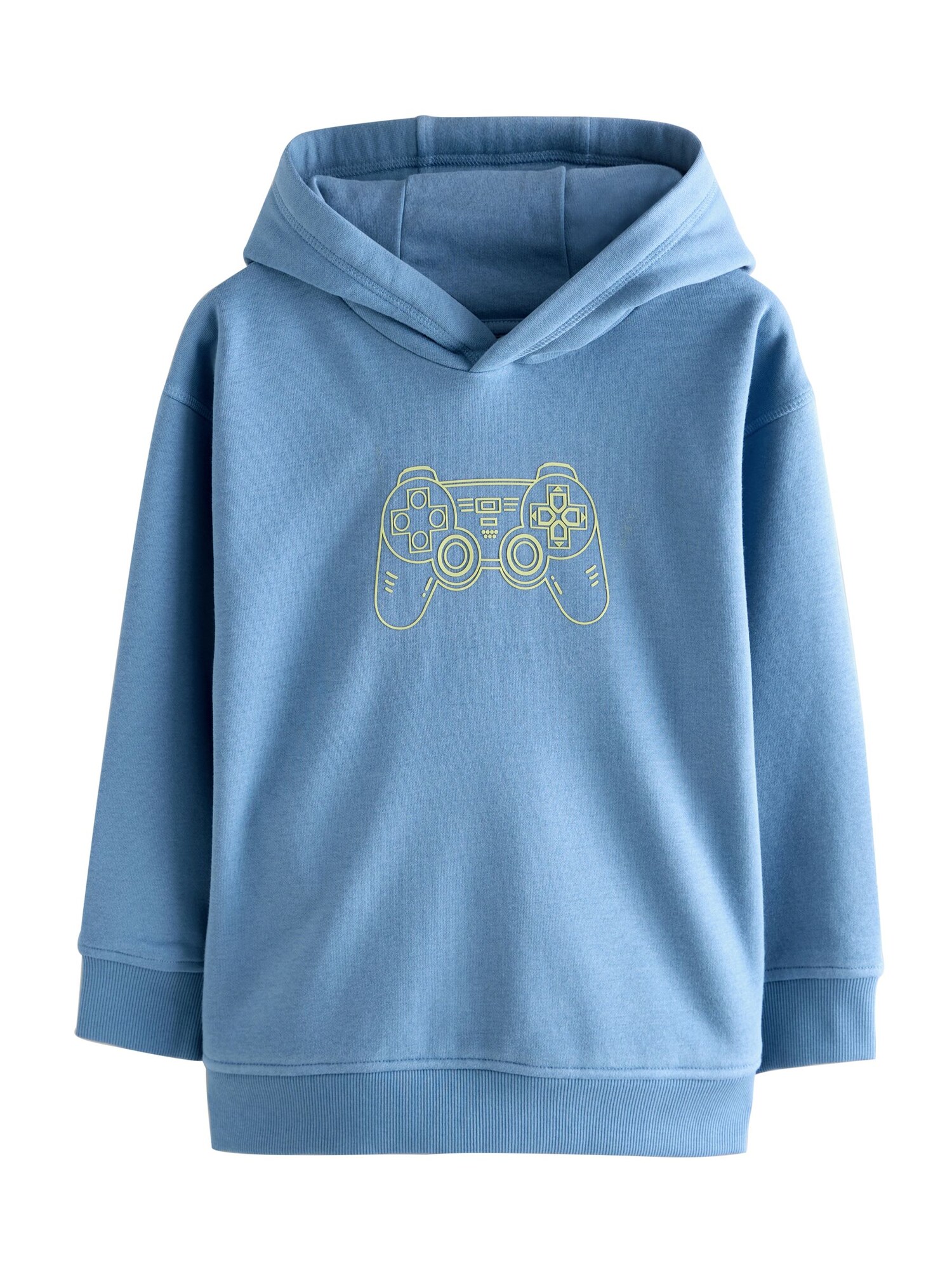 Next Bluză de molton  albastru / galben citron