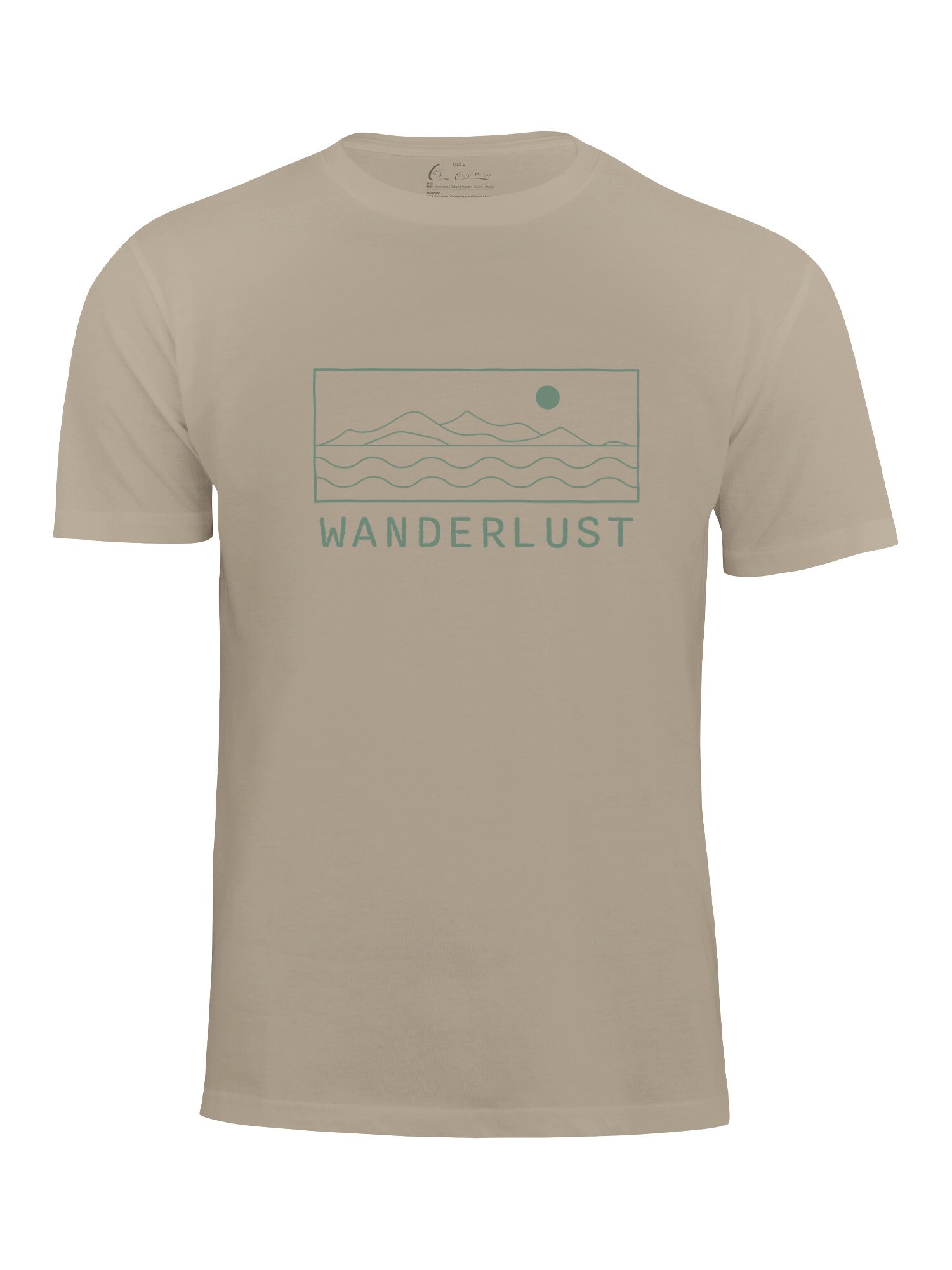 Cotton Prime Camiseta 'Wanderlust'  beige / esmeralda