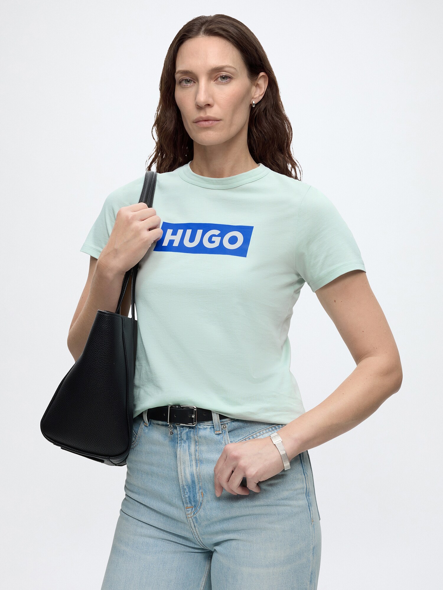 HUGO Camiseta 'Classic' azul / menta / blanco – imagen 2