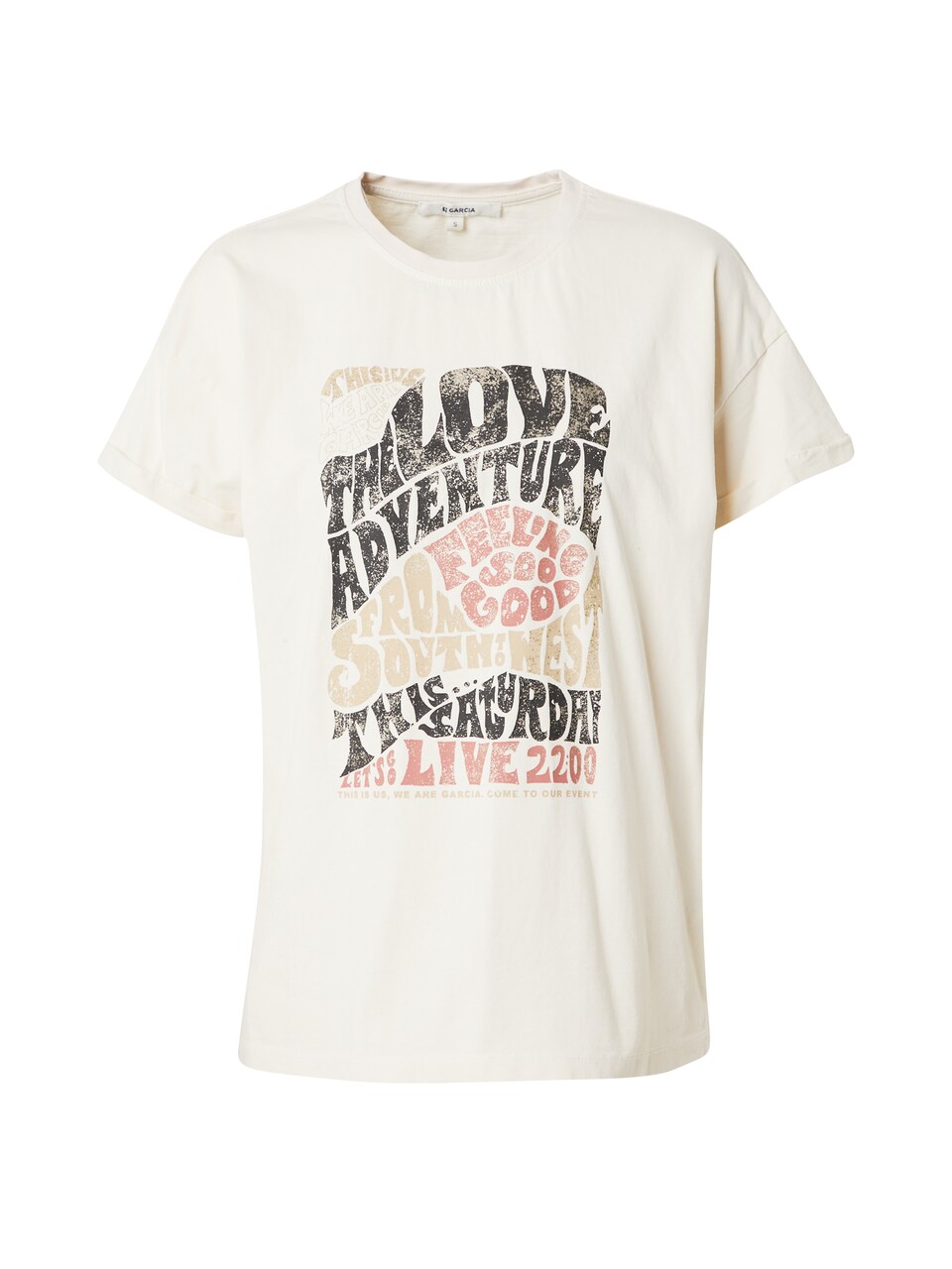 T-shirt curry / pastellröd / svartmelerad