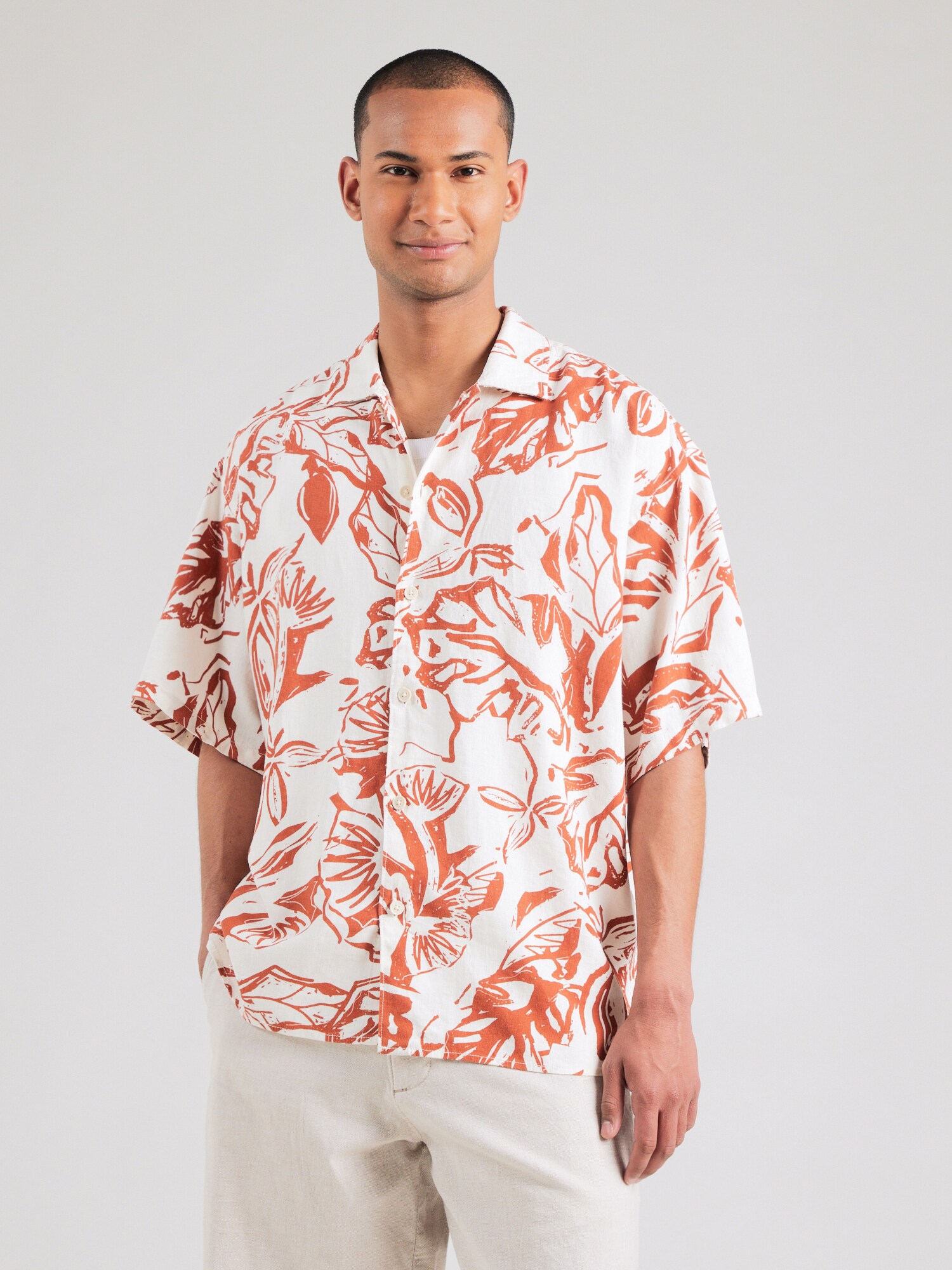 JACK & JONES Ing 'JORPAROS'  rozsdabarna / fehér termék 2. képe